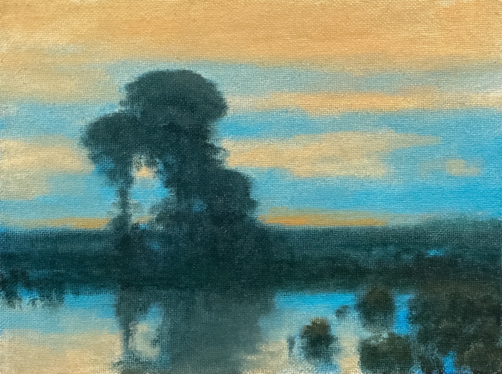 Twilight Wetlands Realism Landscape OIL PAINTING ART IMPRESSIONIST Original Glow