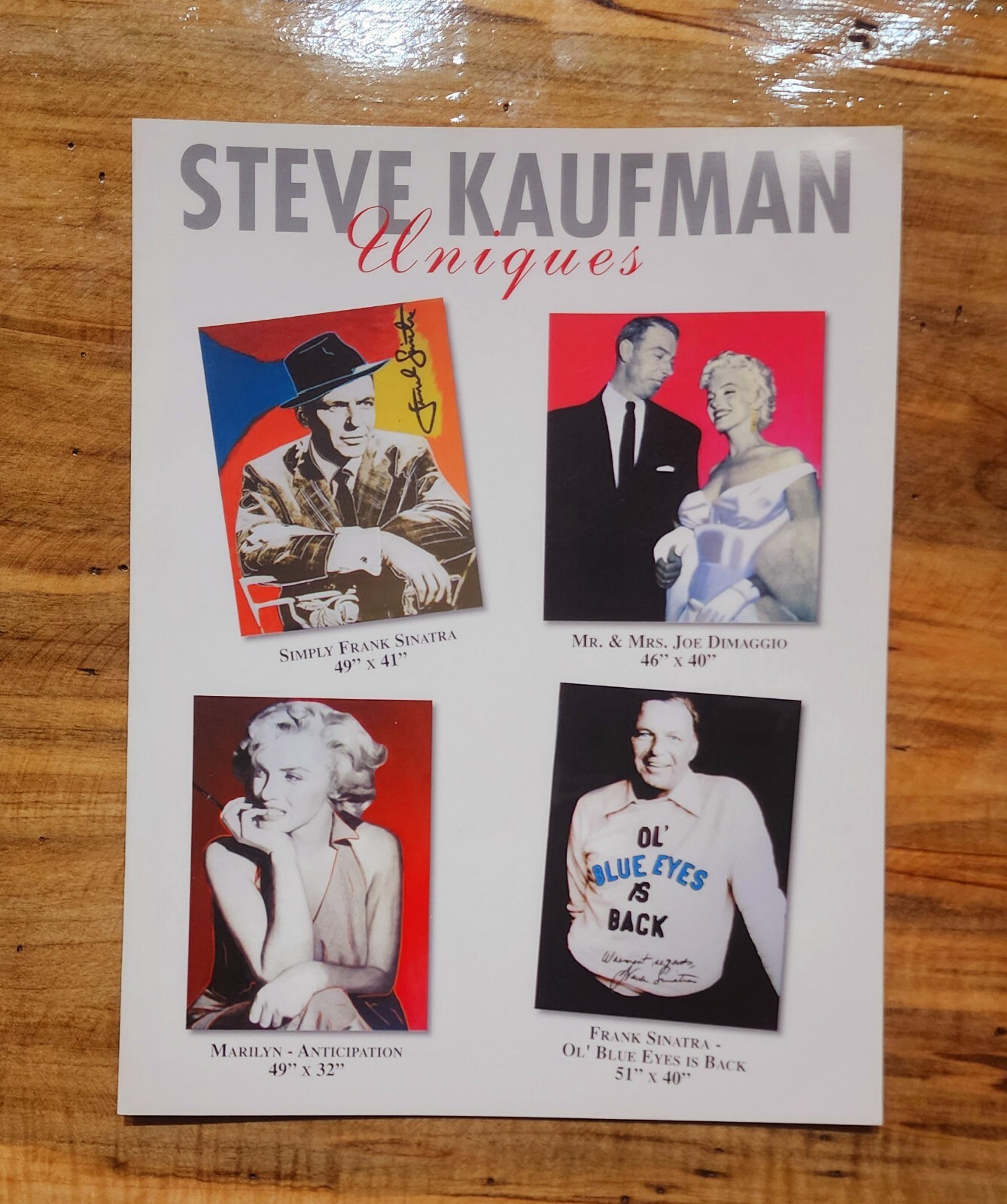 Steve Kaufman «POP ART» Advertising Event Brochure «Sinata & Marilyn Monroe»