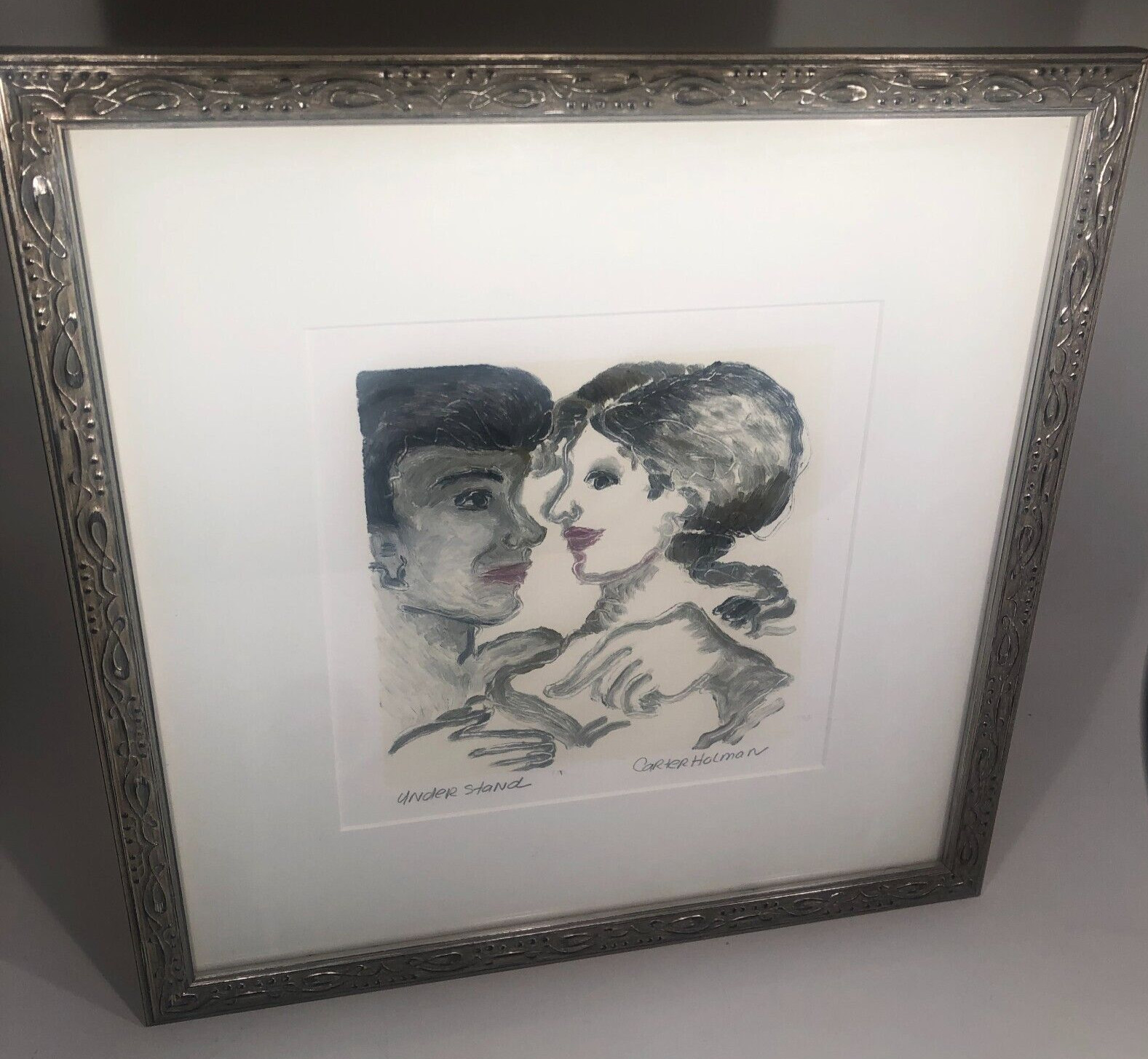 Original Watercolor Painting «Under Stand» by Linda Carter Holman Signed Framed