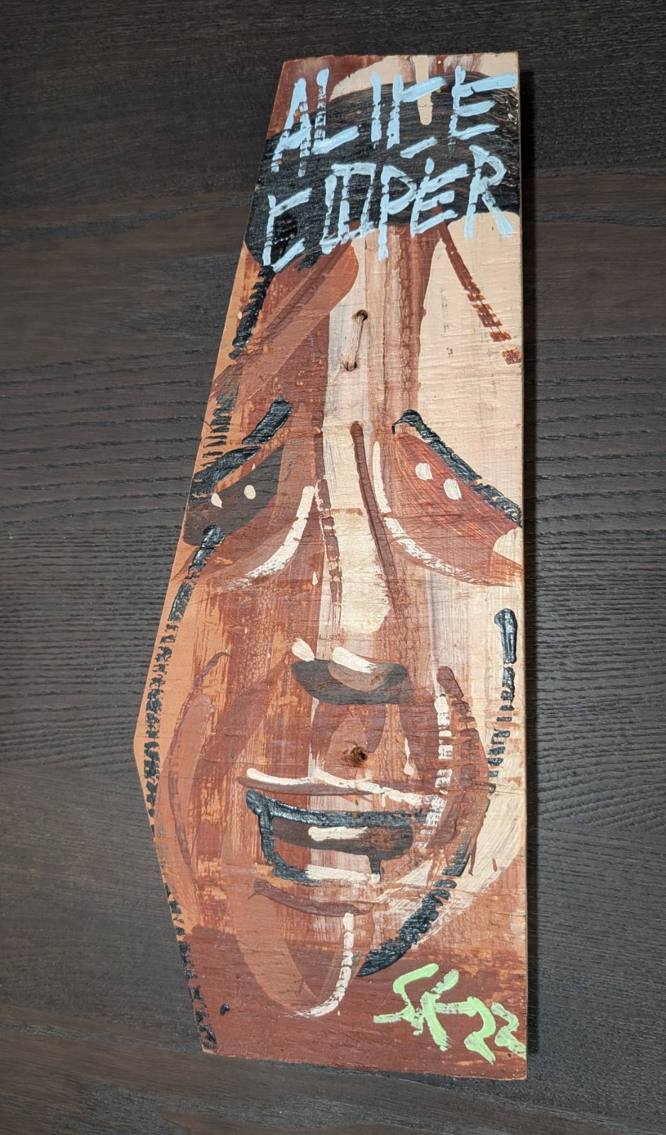Alice Cooper by Steve Keene. Art on Wood.