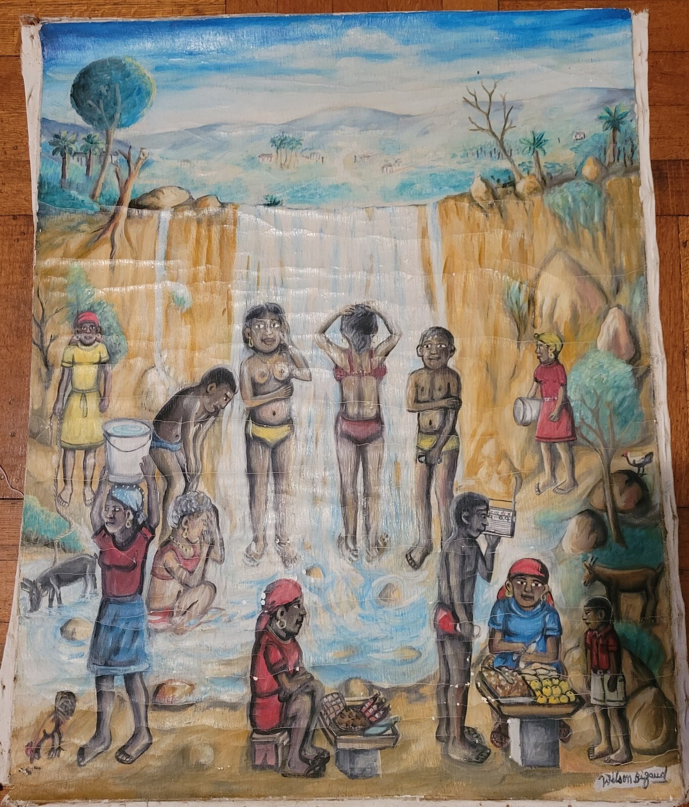 Wilson Bigaud- Naive Haitian Art – L30 in x W25