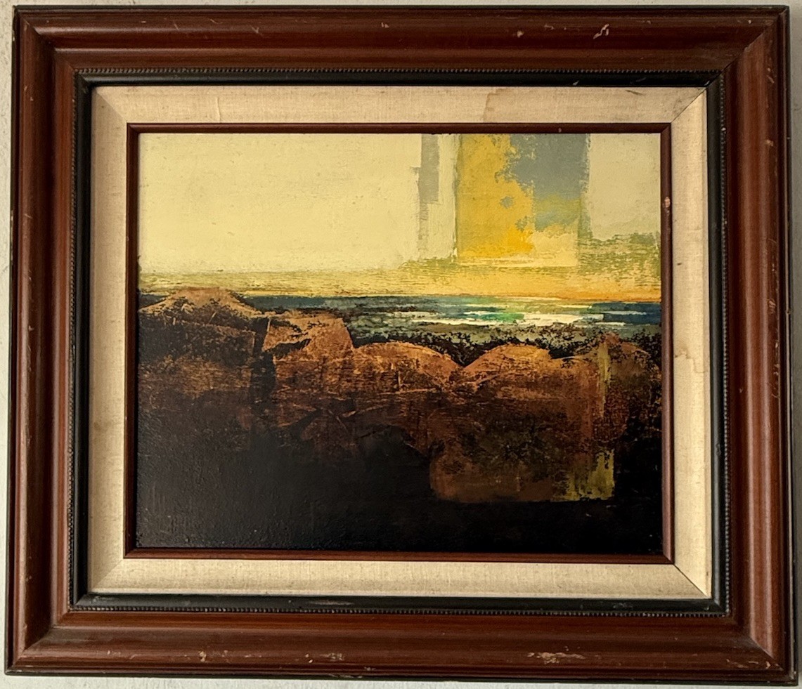 LAWRENCE HARRIS VINTAGE MODERN ABSTRACT LANDSCAPE OIL PAINTING COLORADO SPRINGS