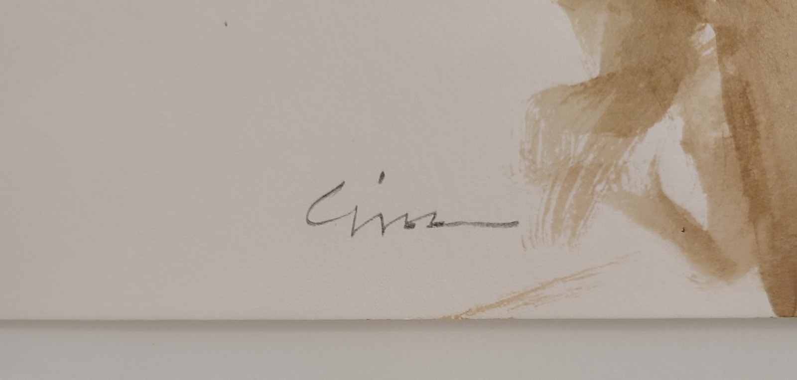 ANDRE GISSON Pair Of Pencil and Watercolor Paintings, Signed and Authenticated.