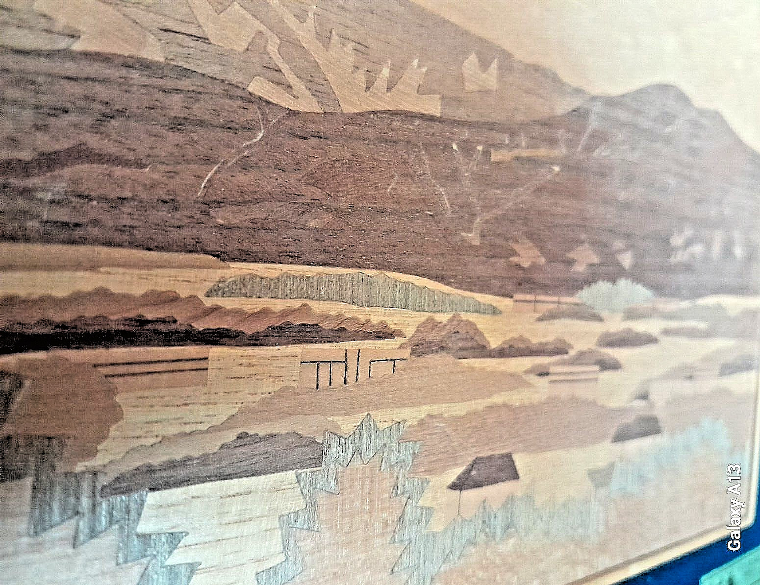 Wood Art Picture Japan Hadano City signed by Mayor Mikio Kashiwagi 13 1/2 x 11in