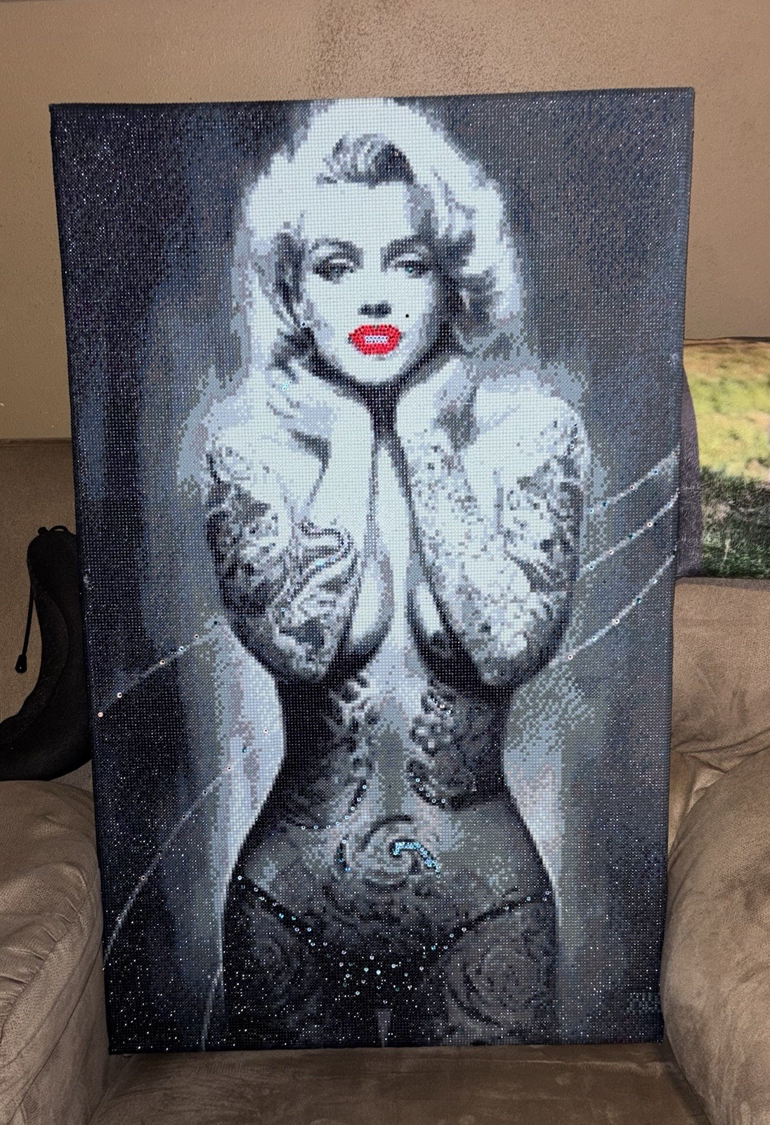 One Of A Kind Marilyn Monroe Stylized Diamond Painting 32 in X 20 in