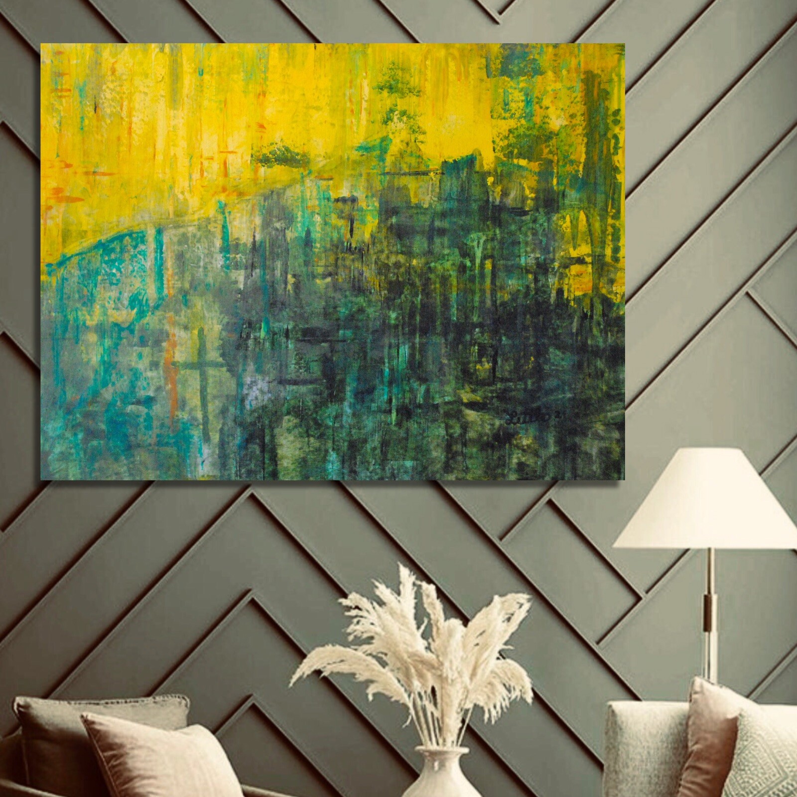 Mark Little, Authentic, original,Painting￼, 81” X 62” Acrylic, Abstract, POP Art