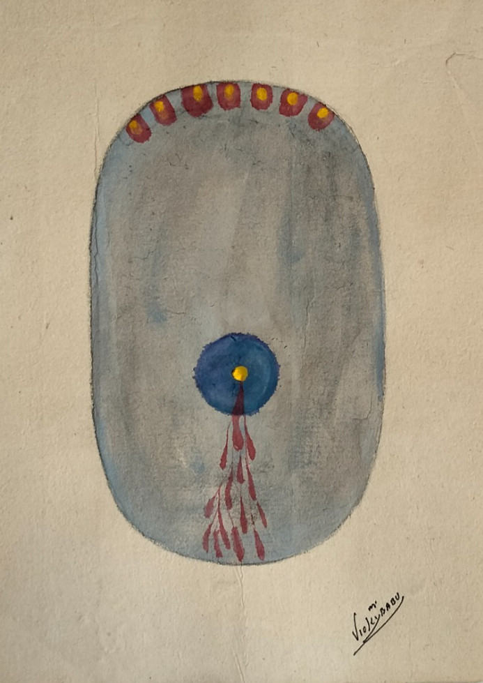 Vintage Shaligram Tantra Painting | 1990s Handmade Tantra Art | PAPER PAINTING