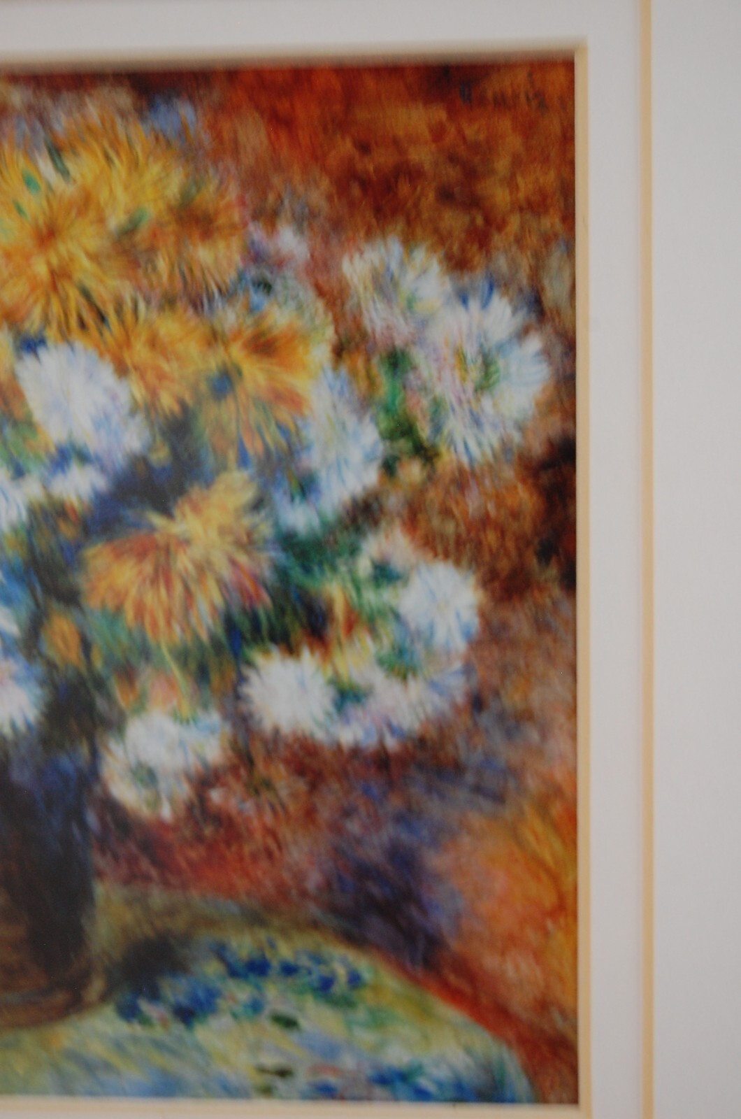 VINTAGE 1990’S FRAMED AUGUSTE RENOIR COLOR PRINT OF » CHRYSANTHEMUMS (1881-82) «