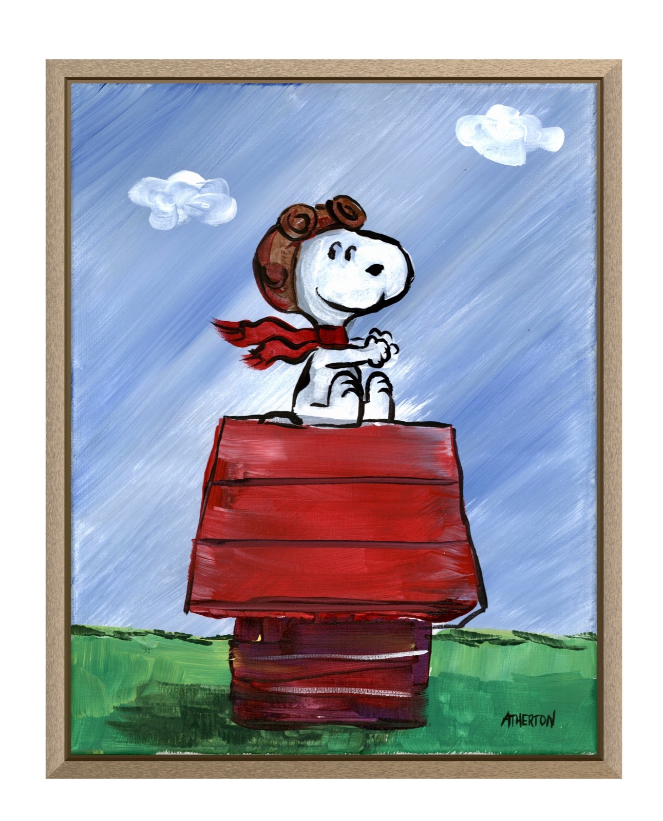 Atherton 11×14 Original Pop Art Acrylic Painting «Baron Snoopy» hand signed