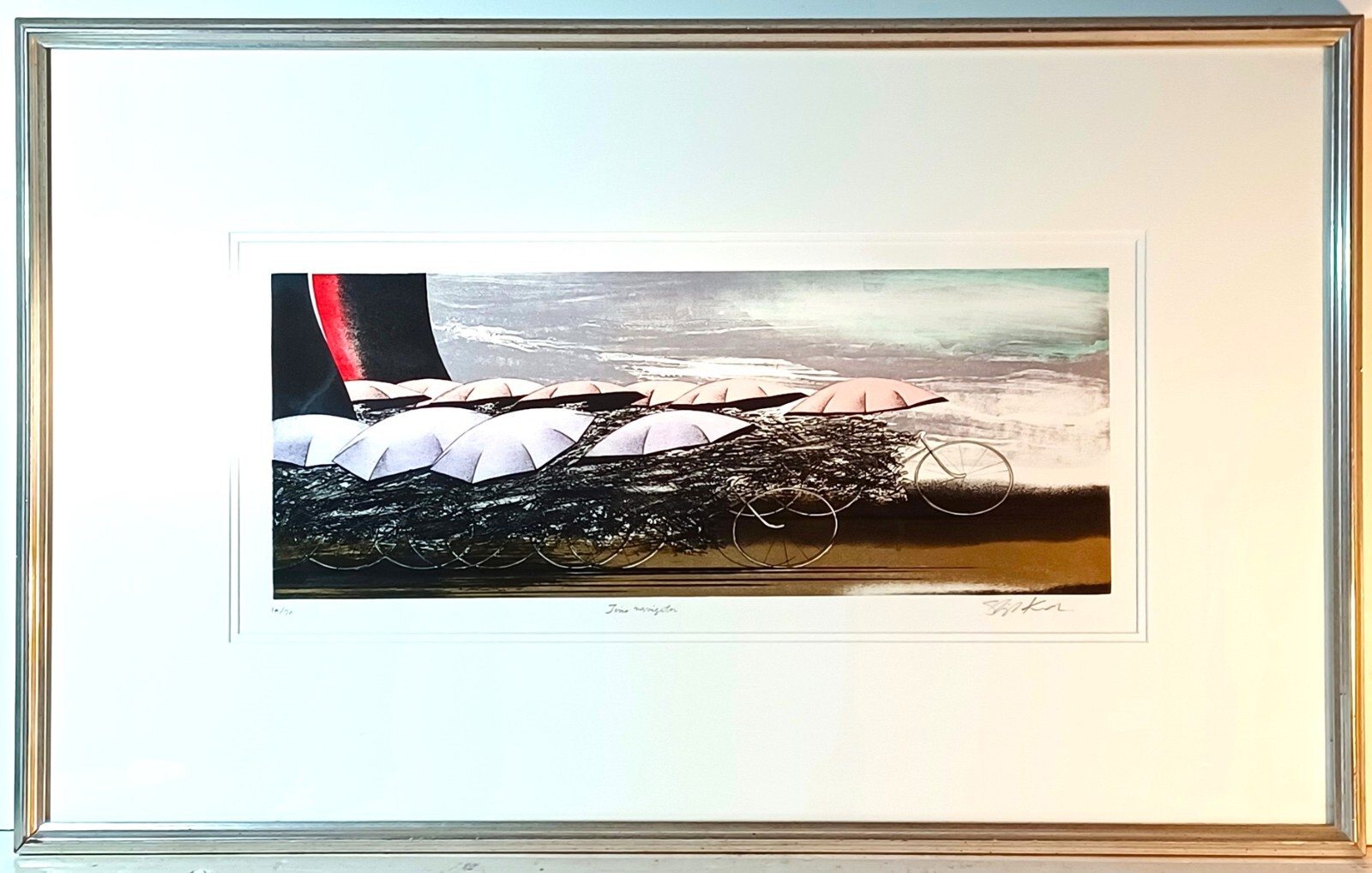 LISTED SHIGEKI KURODA SIGNED ORIGINAL LE DRYPOINT ETCHING «TIME NAVIGATOR»