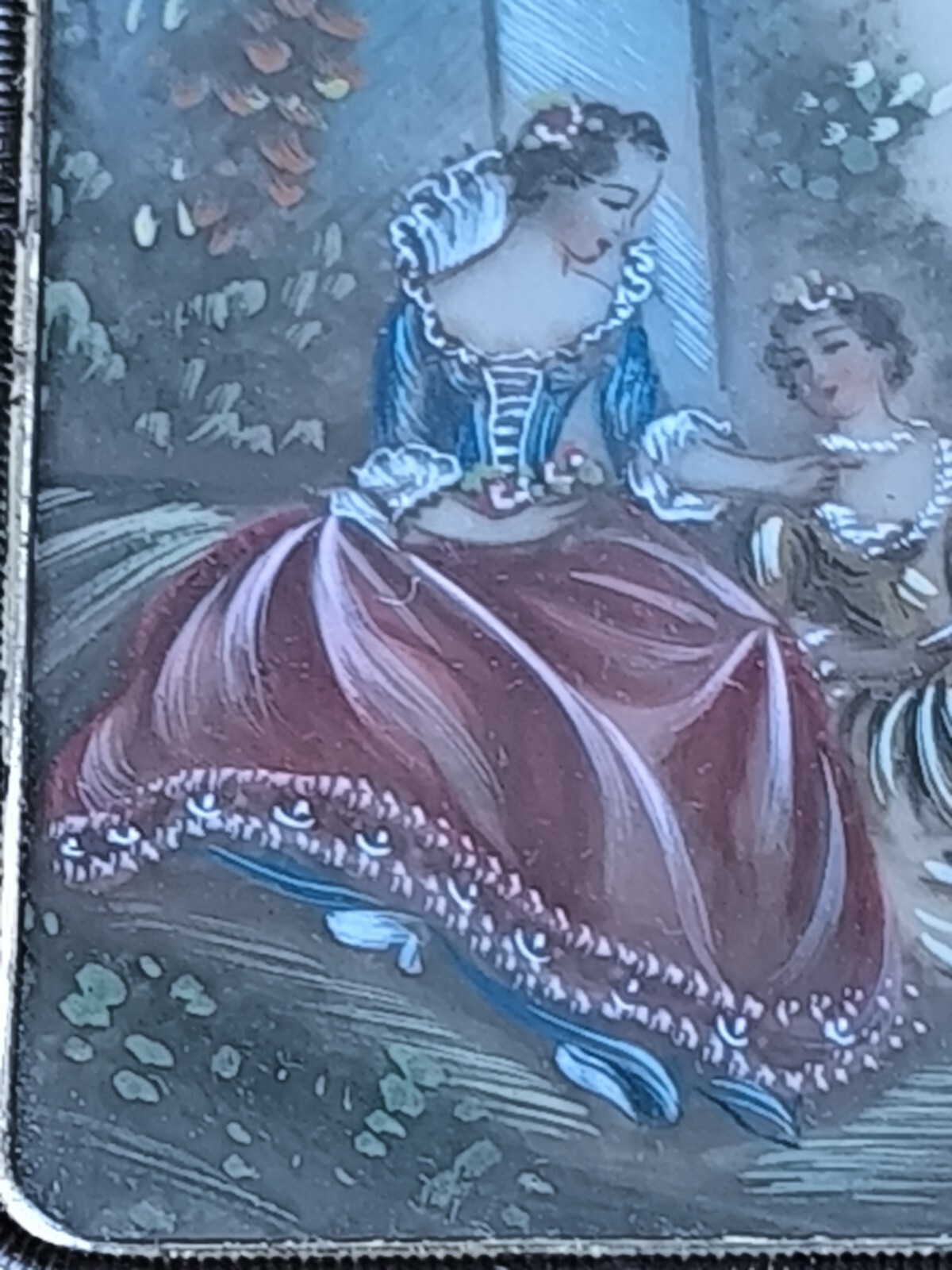 Painted Miniature ‘The Music Lesson After Nicolas Lancret’ Signed Esprit