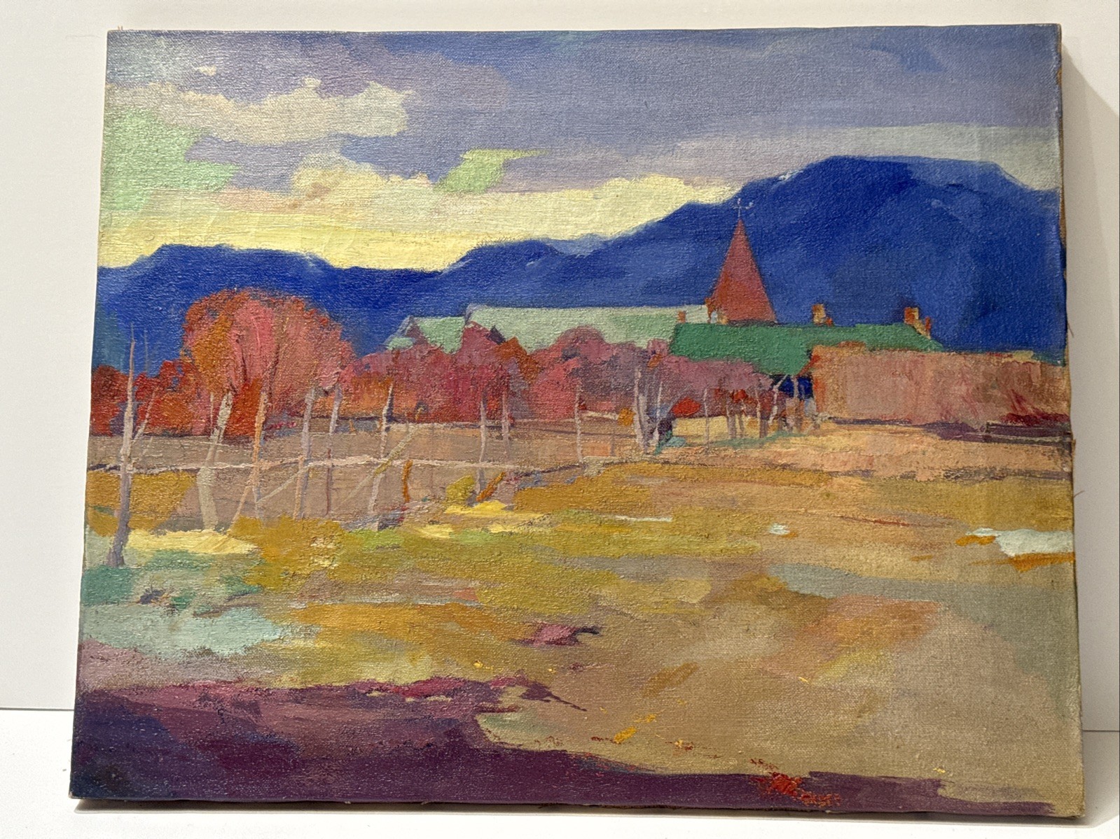 Antique Early California Landscape Painting Spangenberg Foothill Pasture Oil