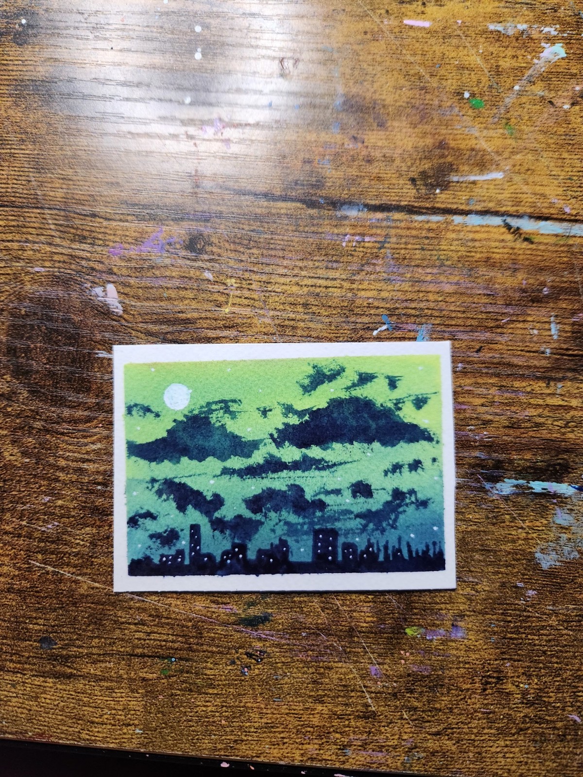 ACEO *Art Print Original Watercolor Sunset 2.5×3.5