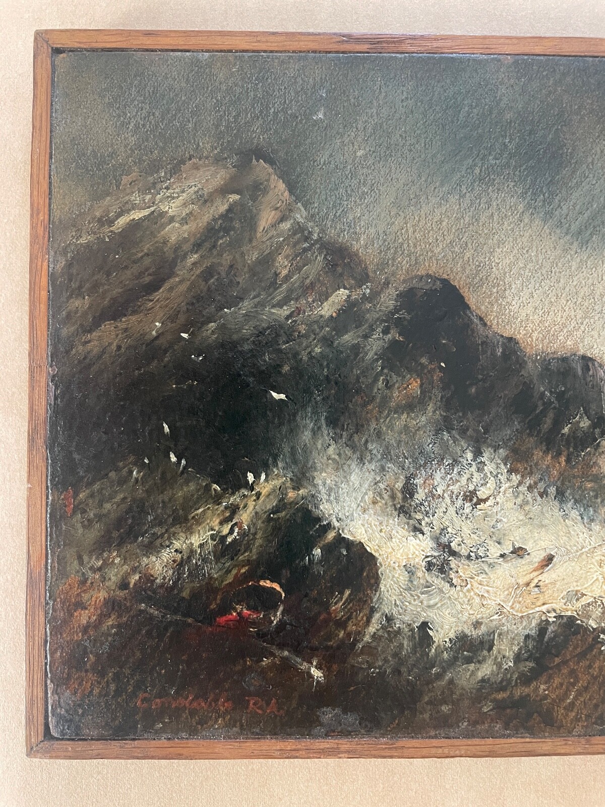 Attributed to John Constable RA (1776–1837) Oil on Panel Stormy Seascape Paint