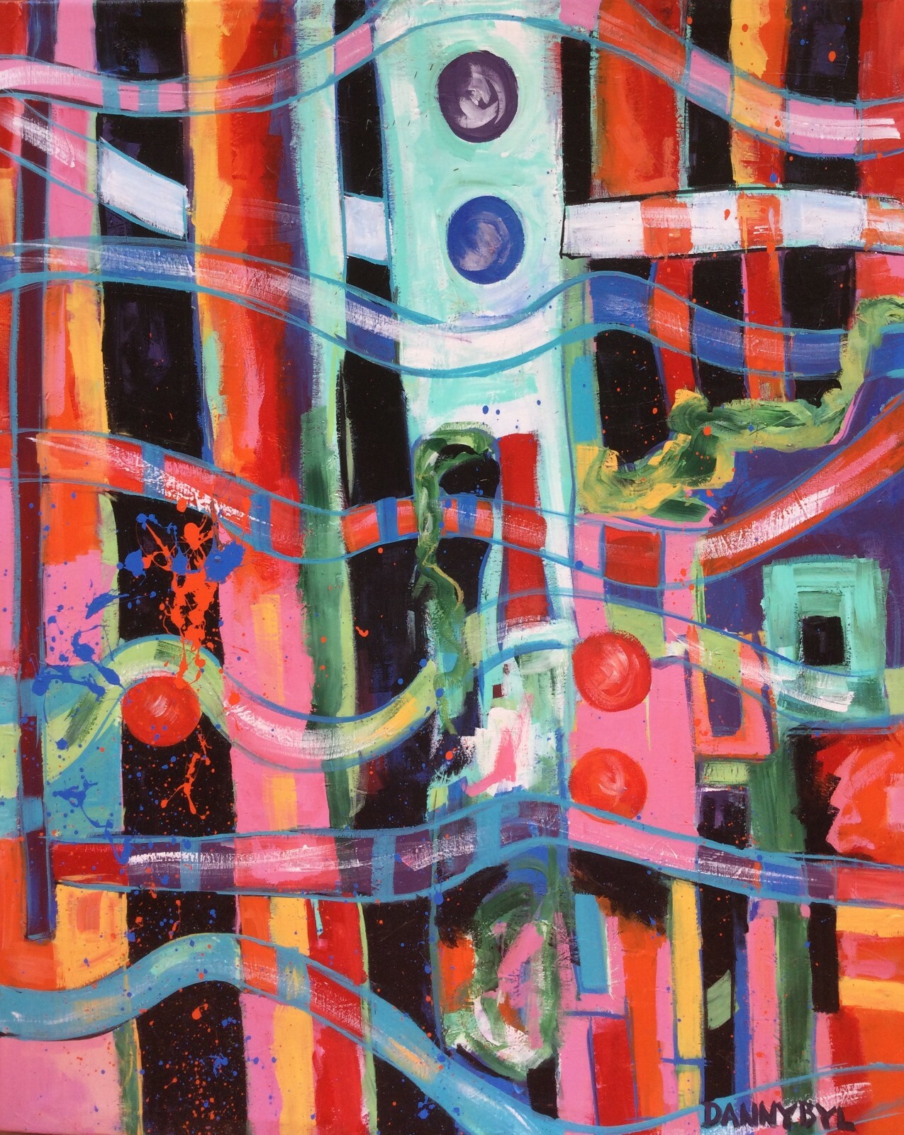 LARGE CONTEMPORARY ORIGINAL MODERN ABSTRACT CANVAS PAINTING ART Dan Byl 4x5ft