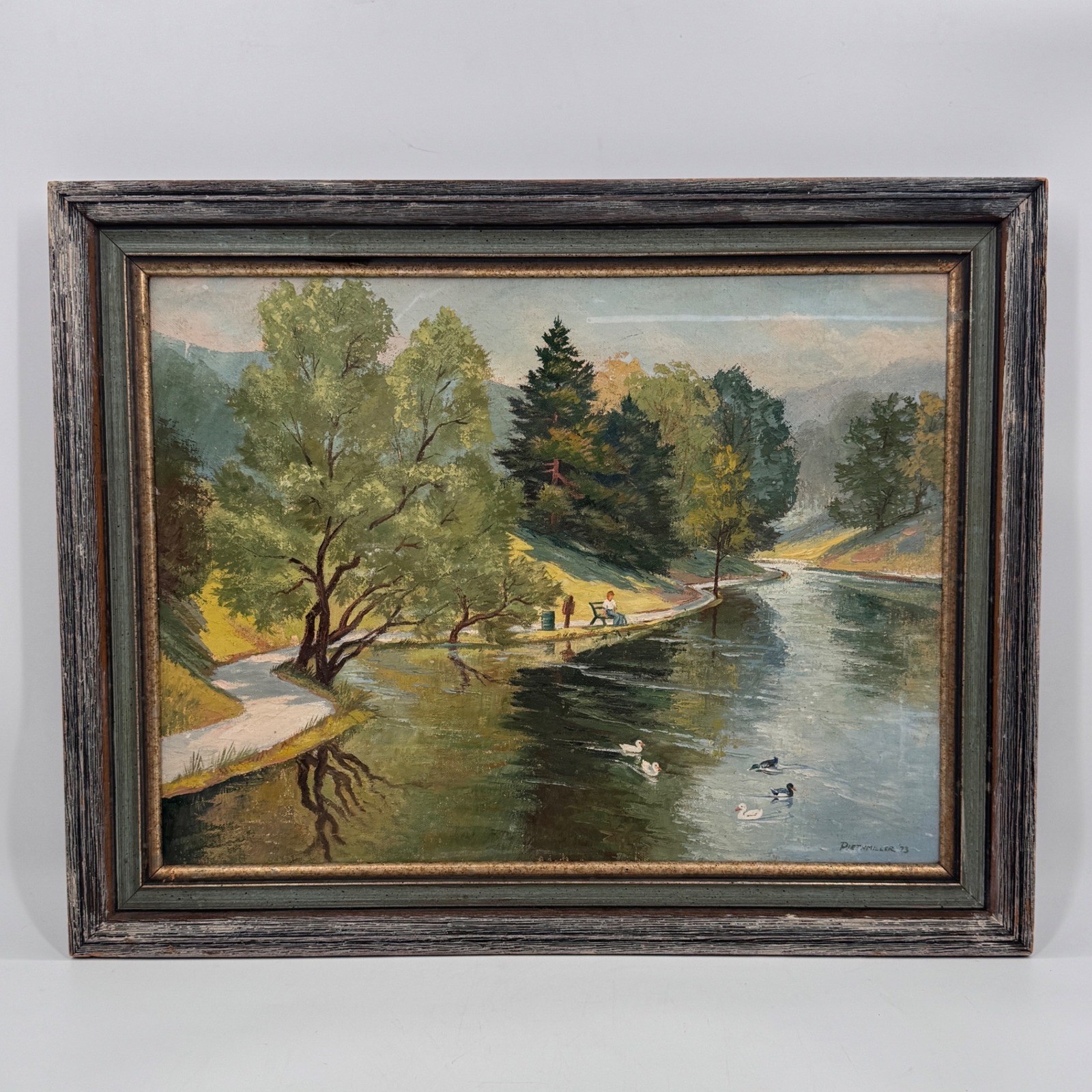Original Oglebay Park Landscape Oil Painting by Roy Riethmiller, 1973