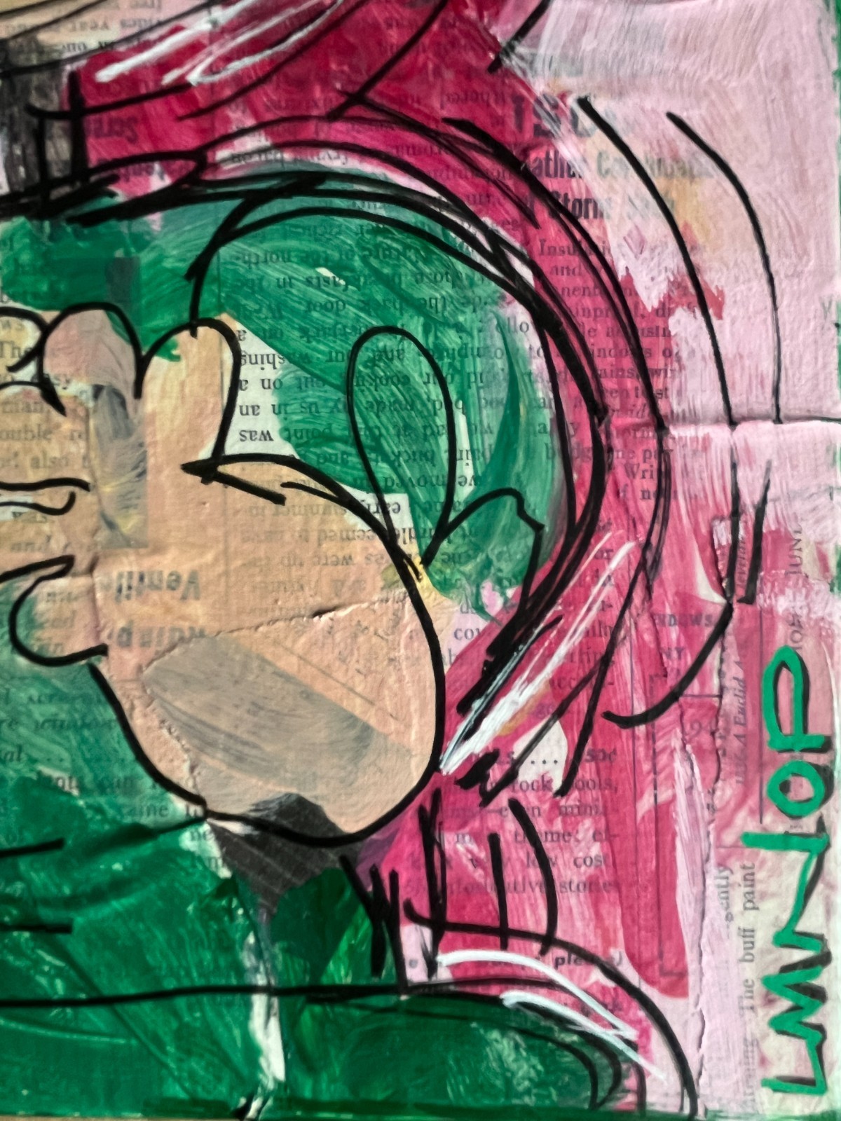 Comic Strip Vintage Mixed Media Pop Art Original Canvas Painting 11×14 Lucy