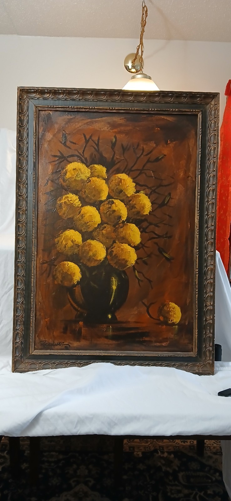 Framed Floral Still Life Flowers Painting – Single Piece