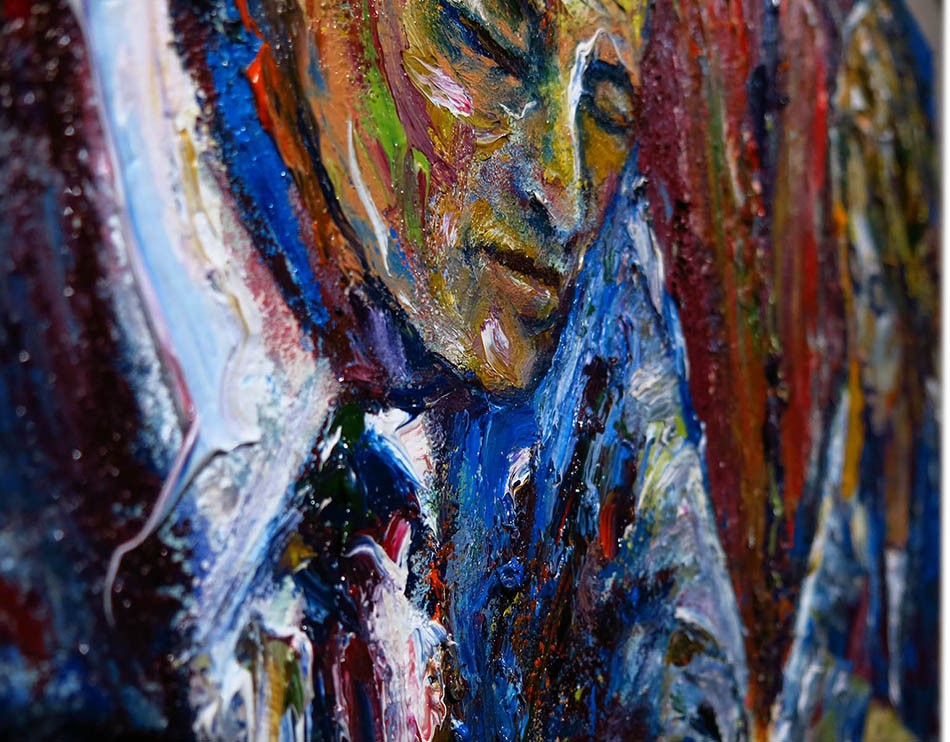 ORIGINAL OIL█PAINTING VINTAGE REALISM█ART SIGNED MAN LOVE MARRIAGE NR 24x24x1.5″