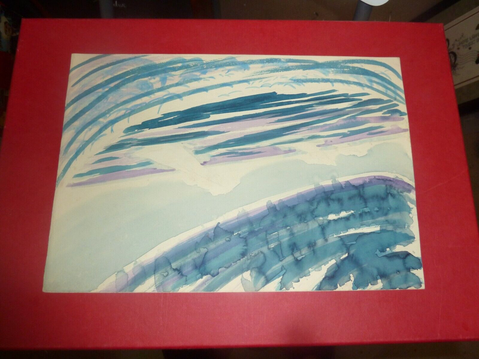 Abstract Watercolor Painting «Seashore» by Elizabeth Hanna (w. COA)