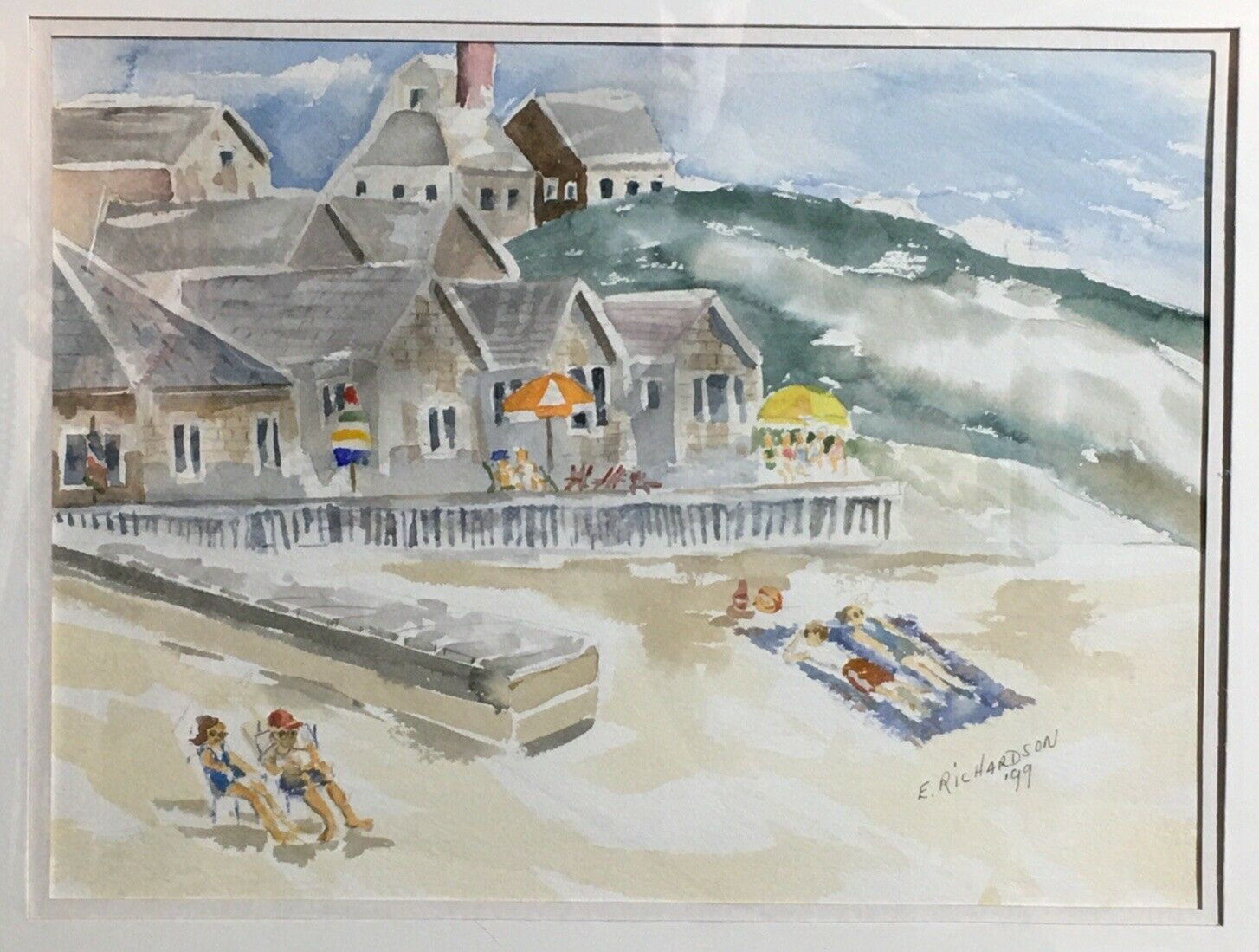 Watercolor Painting by E.Richardson Made In 1999 Frame Is 22”x17”
