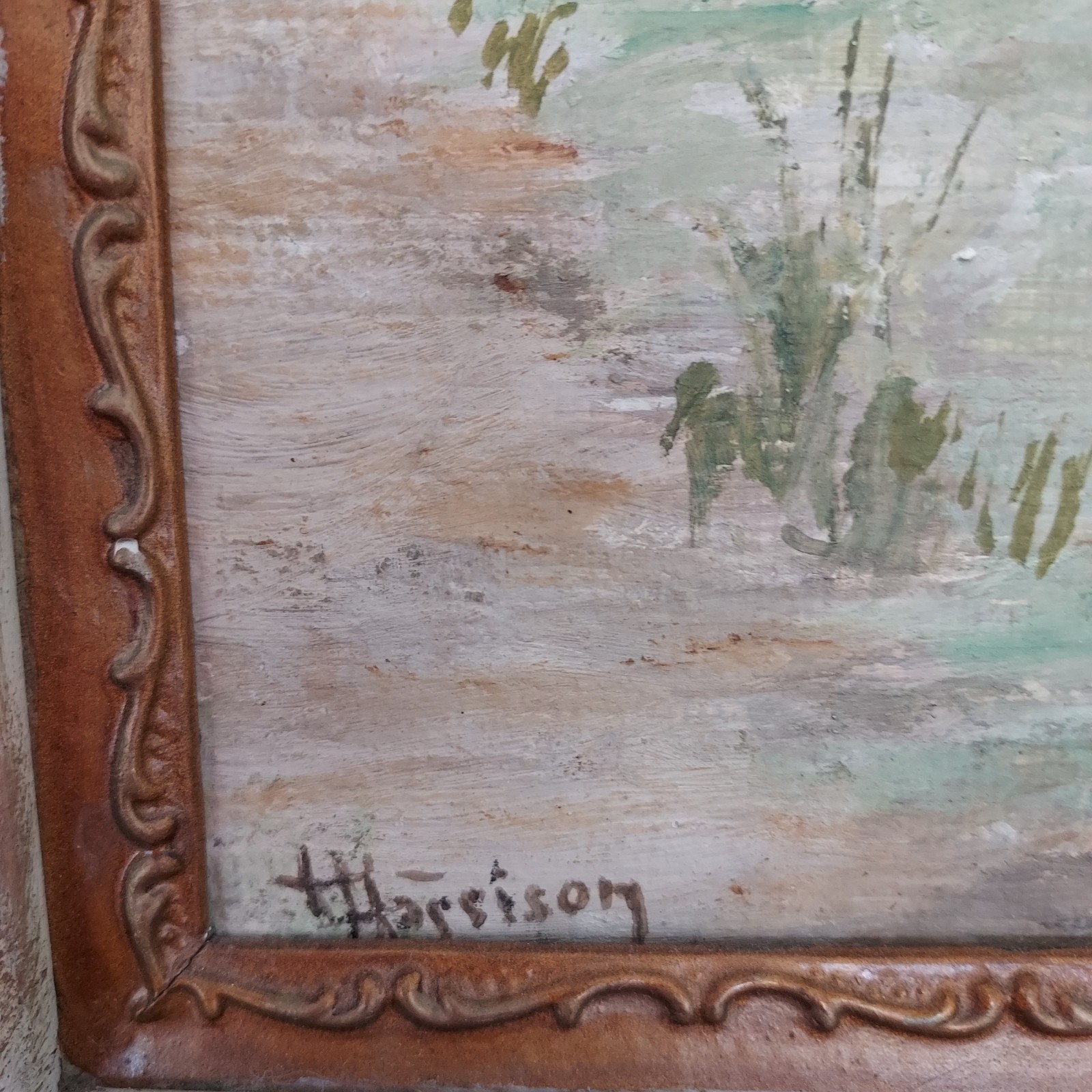 Gorgeous Rare Original Victorian Flowers Oil Painting Signed Harrison