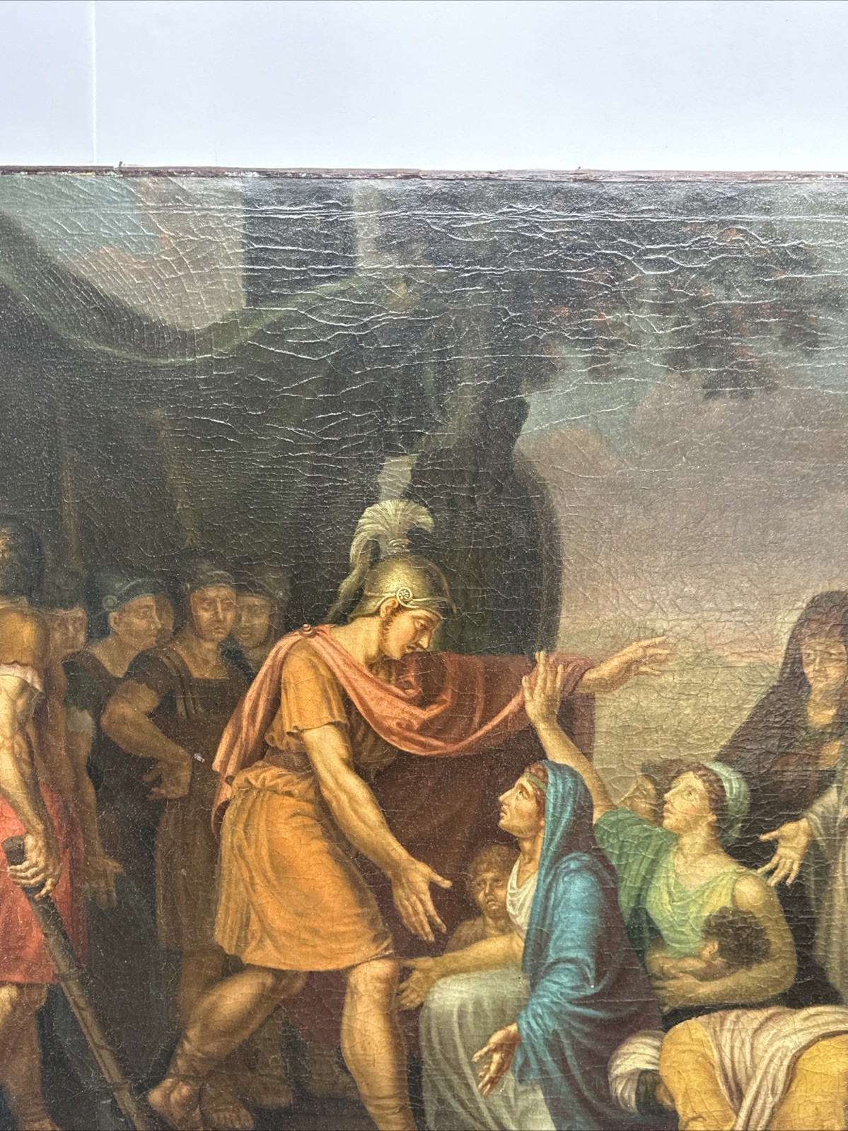 LARGE OLD MASTER PAINTING ANTIQUE ICON RELIGIOUS BIBLICAL RESTORATION PROJECT