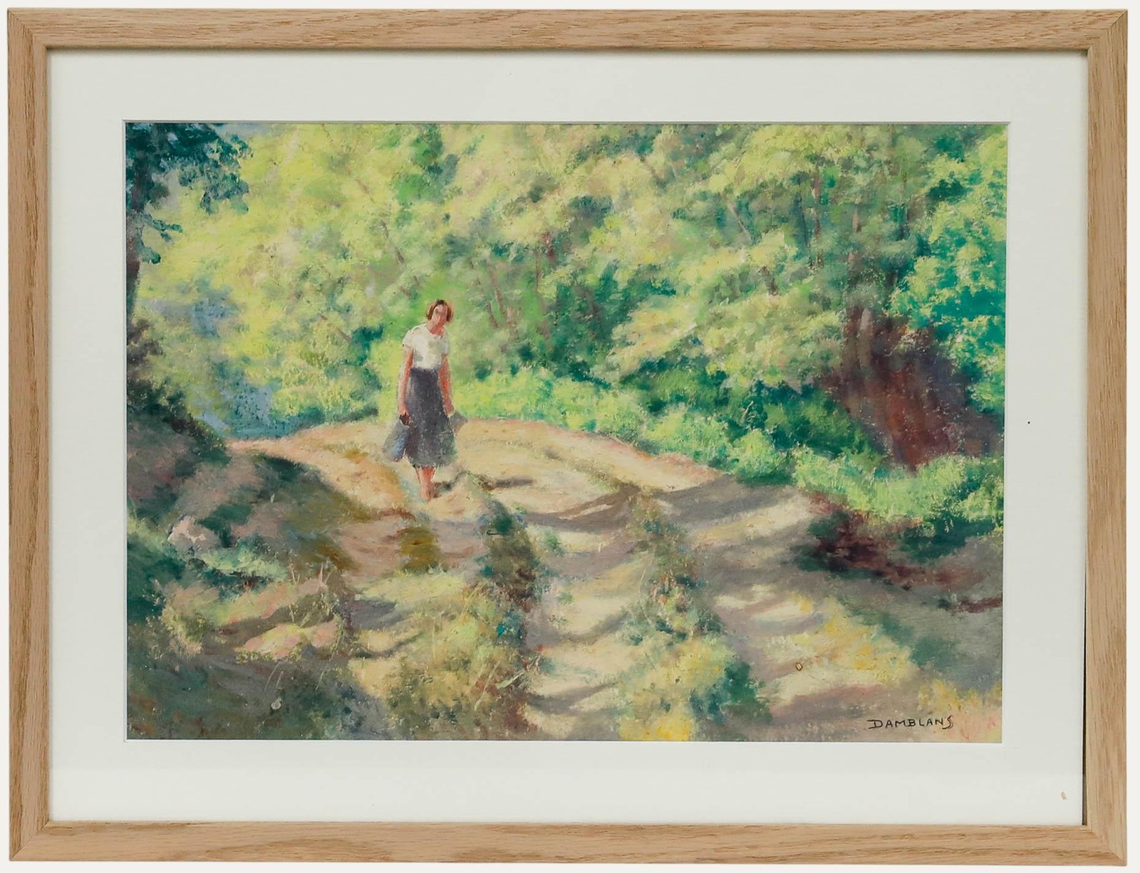 Eugene Damblans (1865-1945) – Early 20th Century Oil, Walk Through the Woods