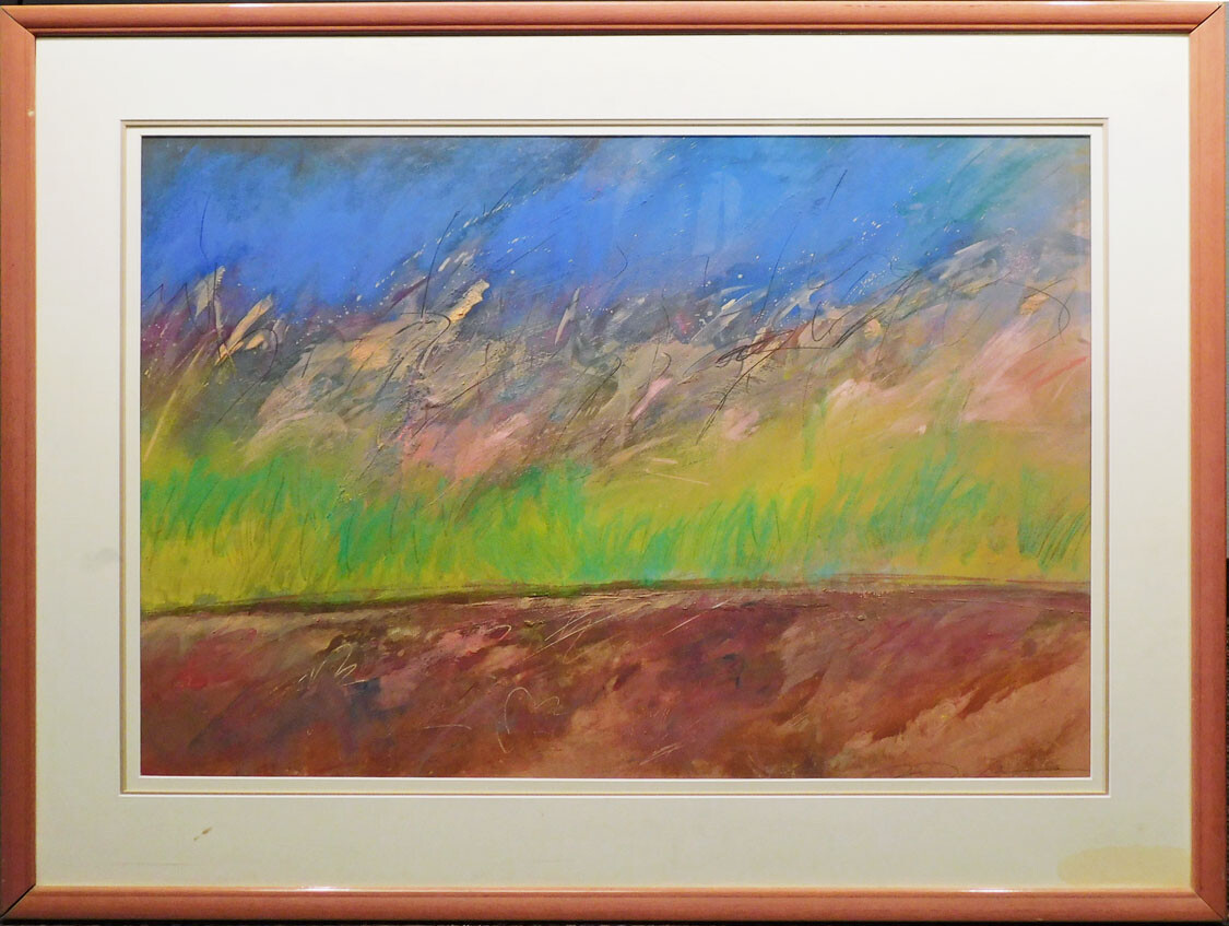 Mark Dickson UNTITLED Mix Media, Pastel and Watercolor Abstract Hand Signed