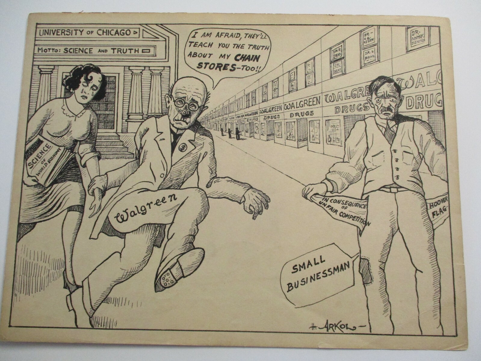 ANTIQUE PAINTING DRAWING ILLUSTRATION SATIRE POLITICAL WAR HISTORY REPEATS ARKOL
