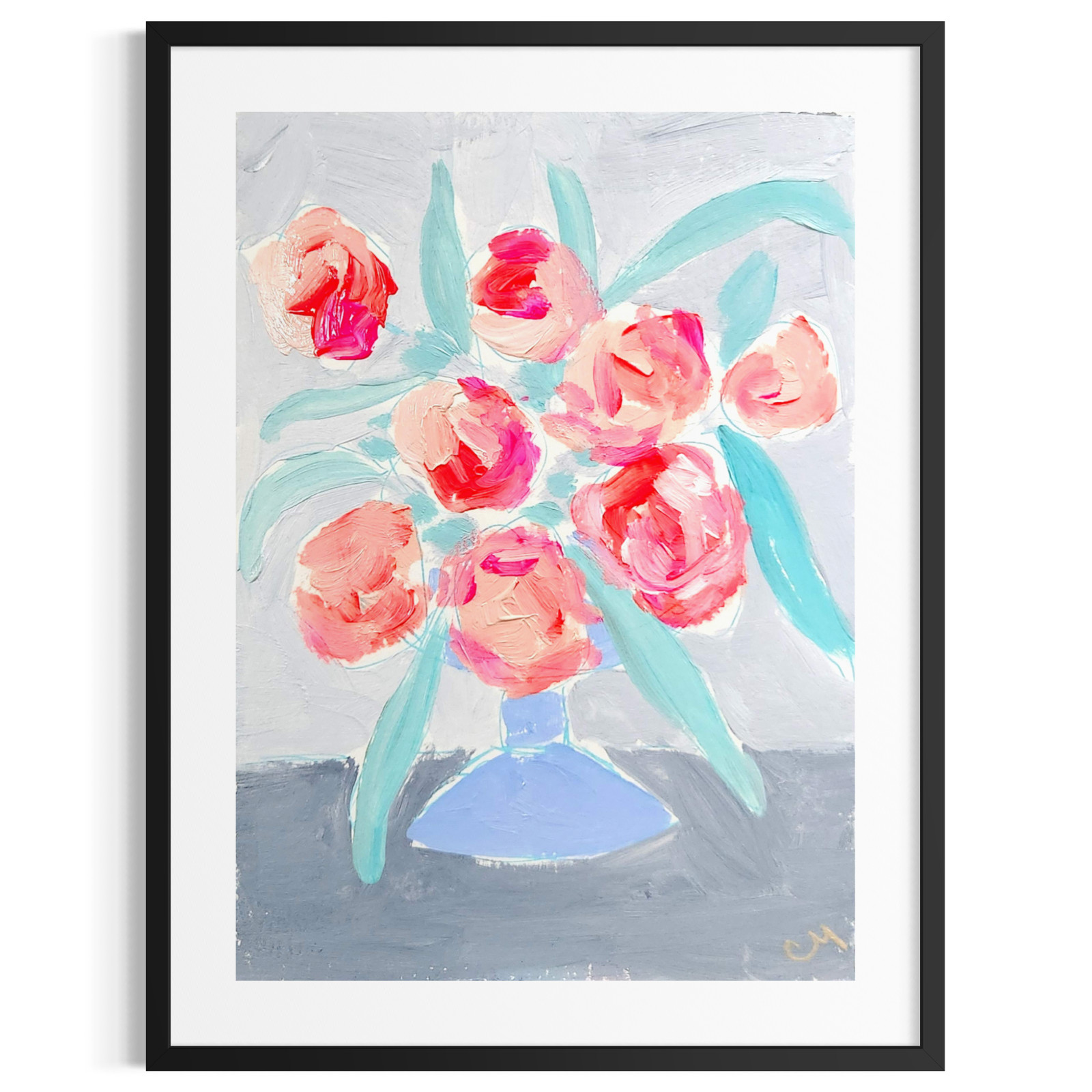 Original Botanical 5X7 Painting Acrylic Flowers Mother’s Day Paper Wall Art
