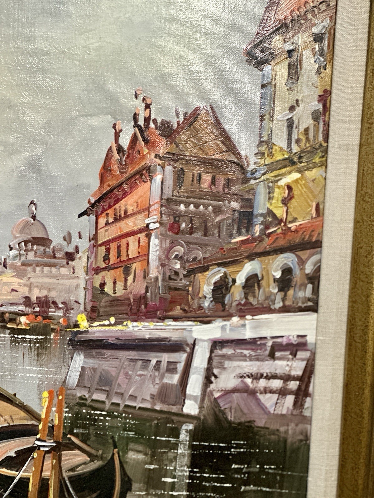 Mid 20th Century Signed Antonio DeVity Original Oil Painting Venice Italy 27×31