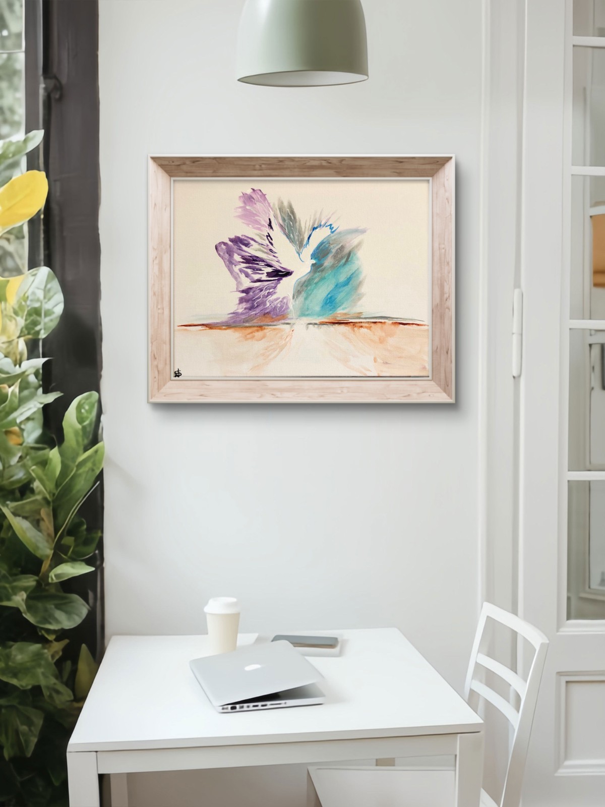 Peace dove abstract modern fine art painting 12X16 canvas acrylic original