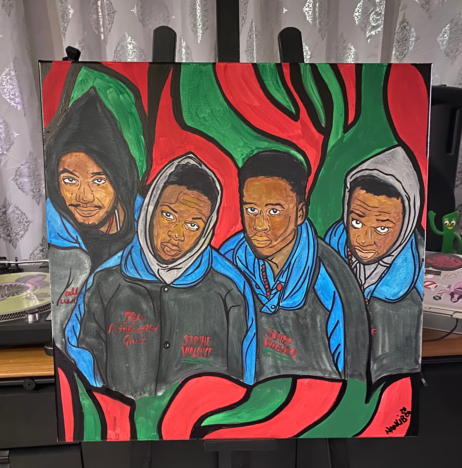 A Tribe Called Quest Inspired Painting 24×24 Acrylic Hip Hop Canvas Wall Art