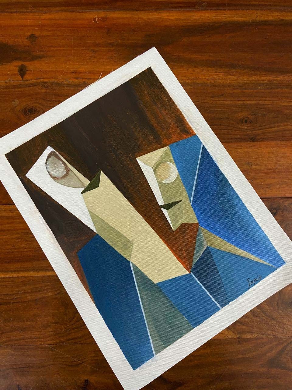CUBIC Faces Original Art Geometric Painting Modern Abstract Wall Art Decor 12×16