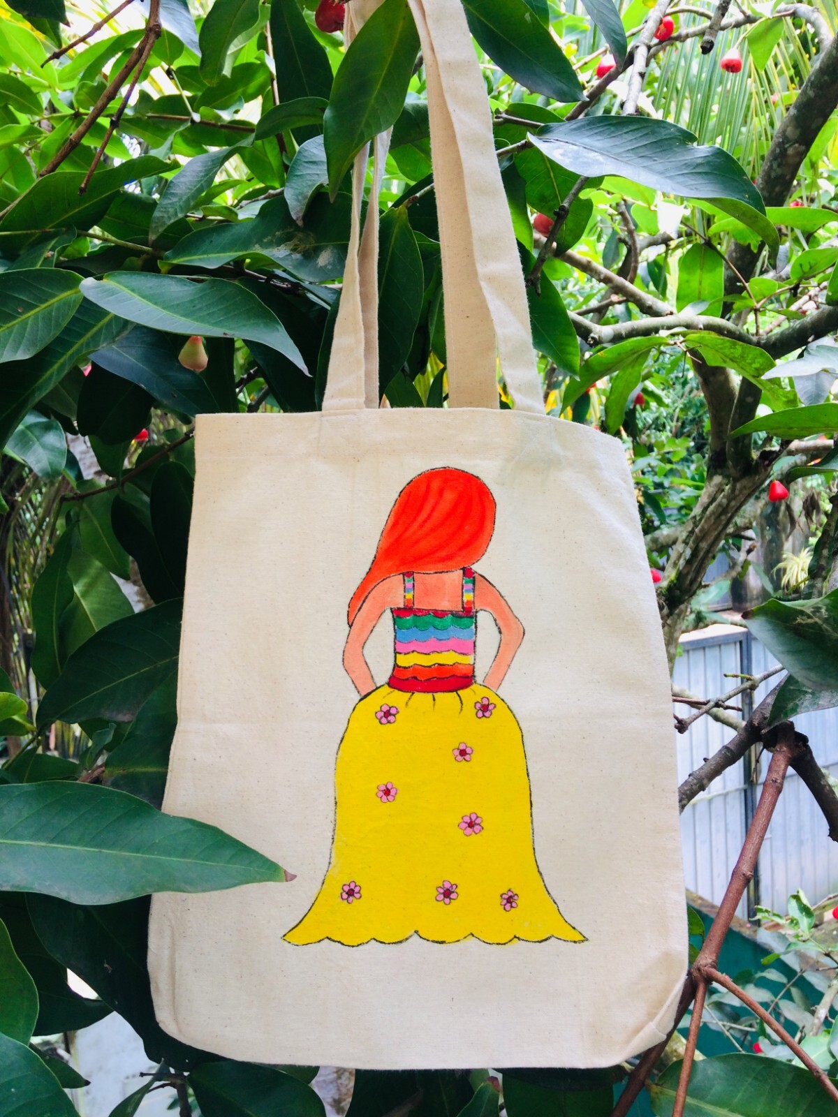Tote bag Hand-painted beautiful Cotton Eco-Friendly free shipping