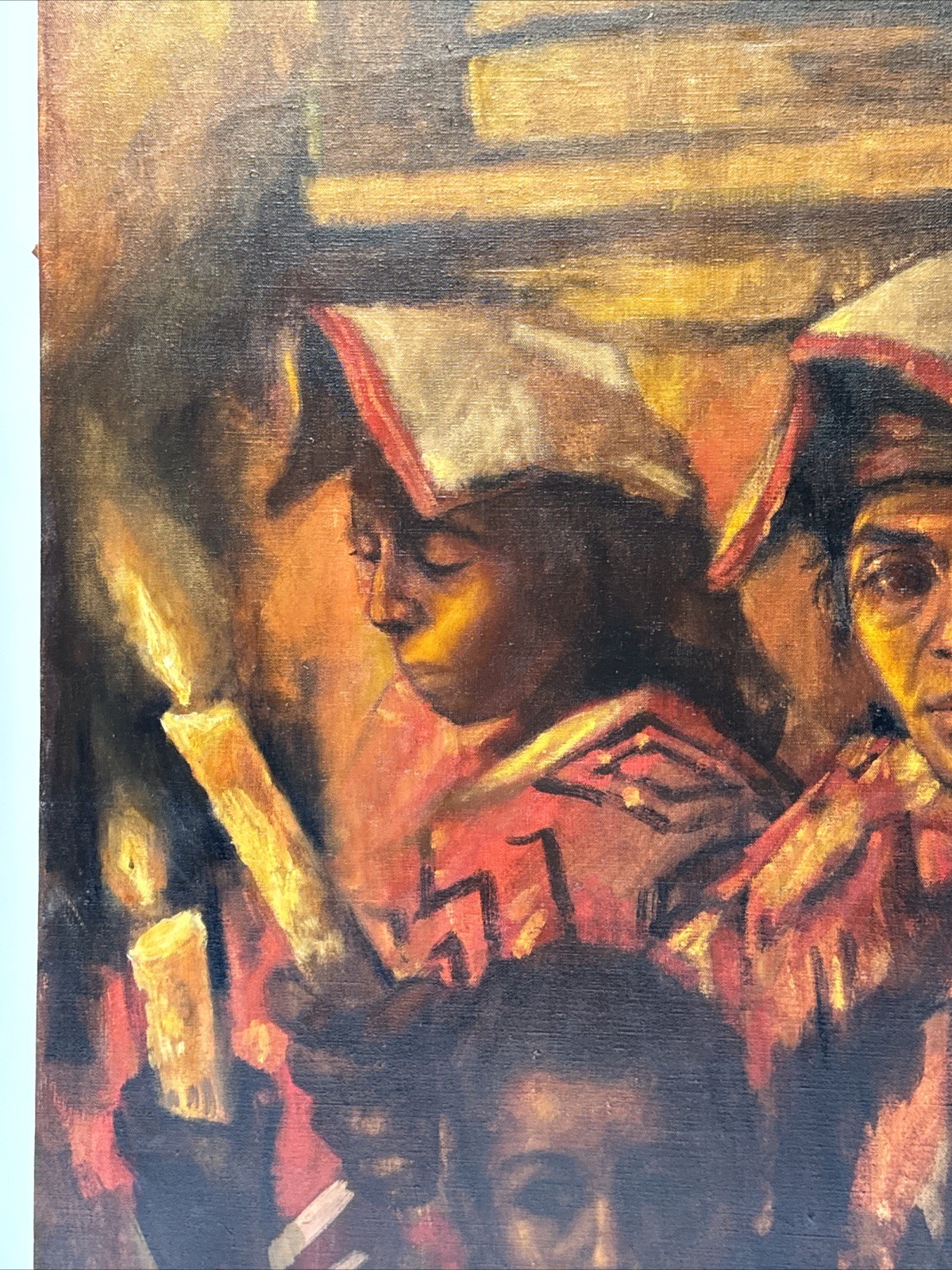 Charles Bragg Painting Original Oil 1960’s Portrait Peru Peruvian Woman Family