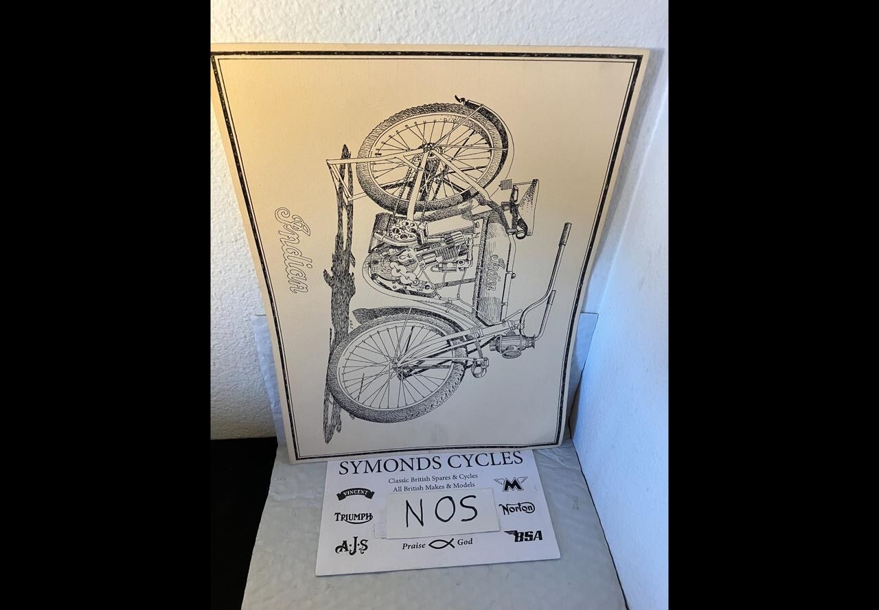Drawing Motorcycle Indian Print 14-3/4″x10-1/2″