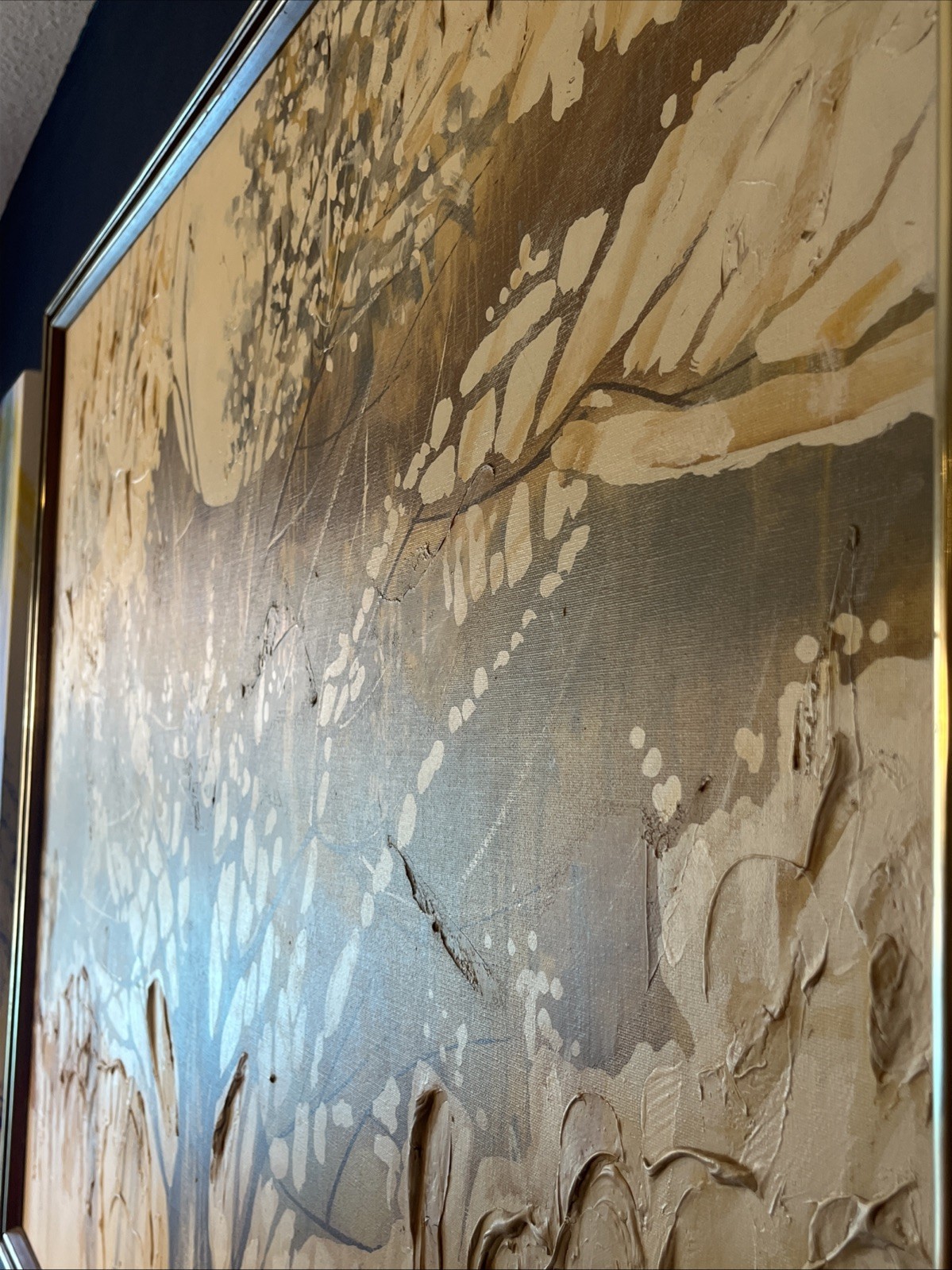 Original On Canvas Signed. Mixed Media MCM Brutalist 52x42x2
