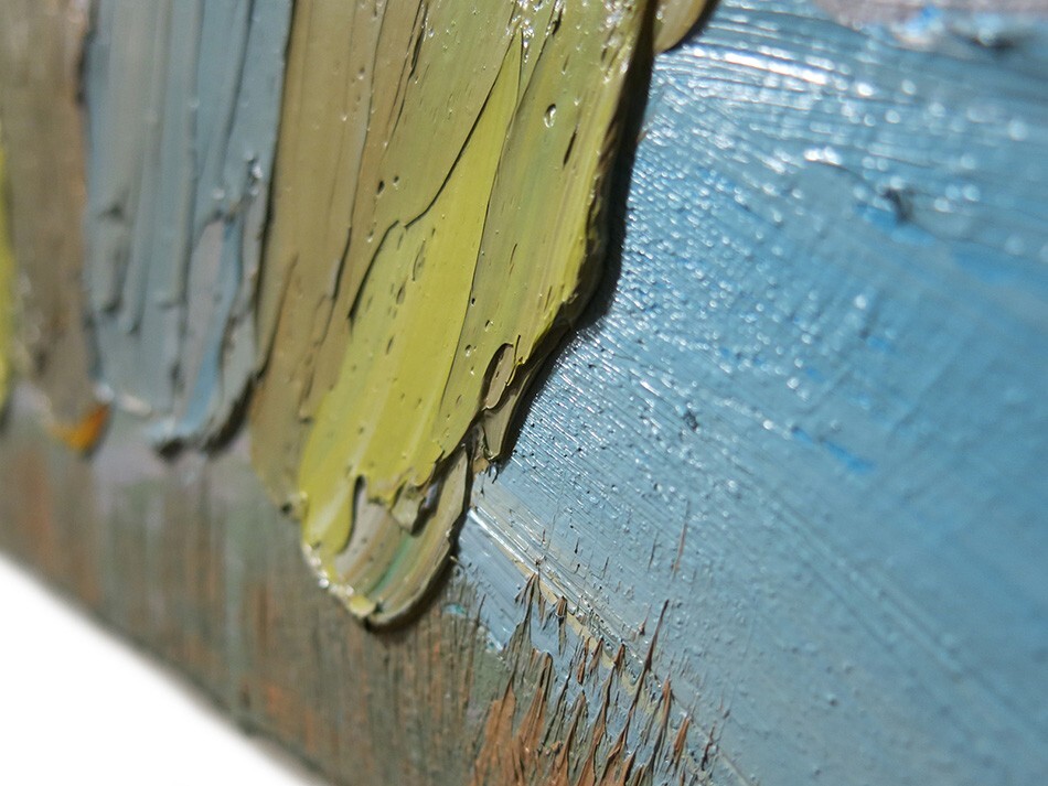 ORIGINAL OIL█PAINTING█VINTAGE█IMPRESSIONISM█ART REALIST SIGN ABSTRACT LANDSCAPE