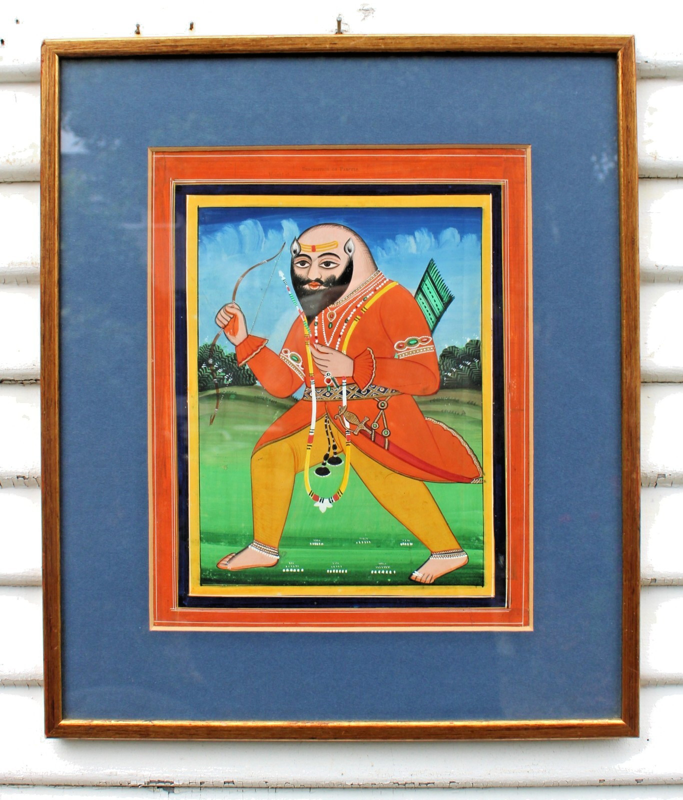 Vintage Ajmer Ruler Bisal Dev Art Hand Painted Indian Watercolor Ethnic Painting
