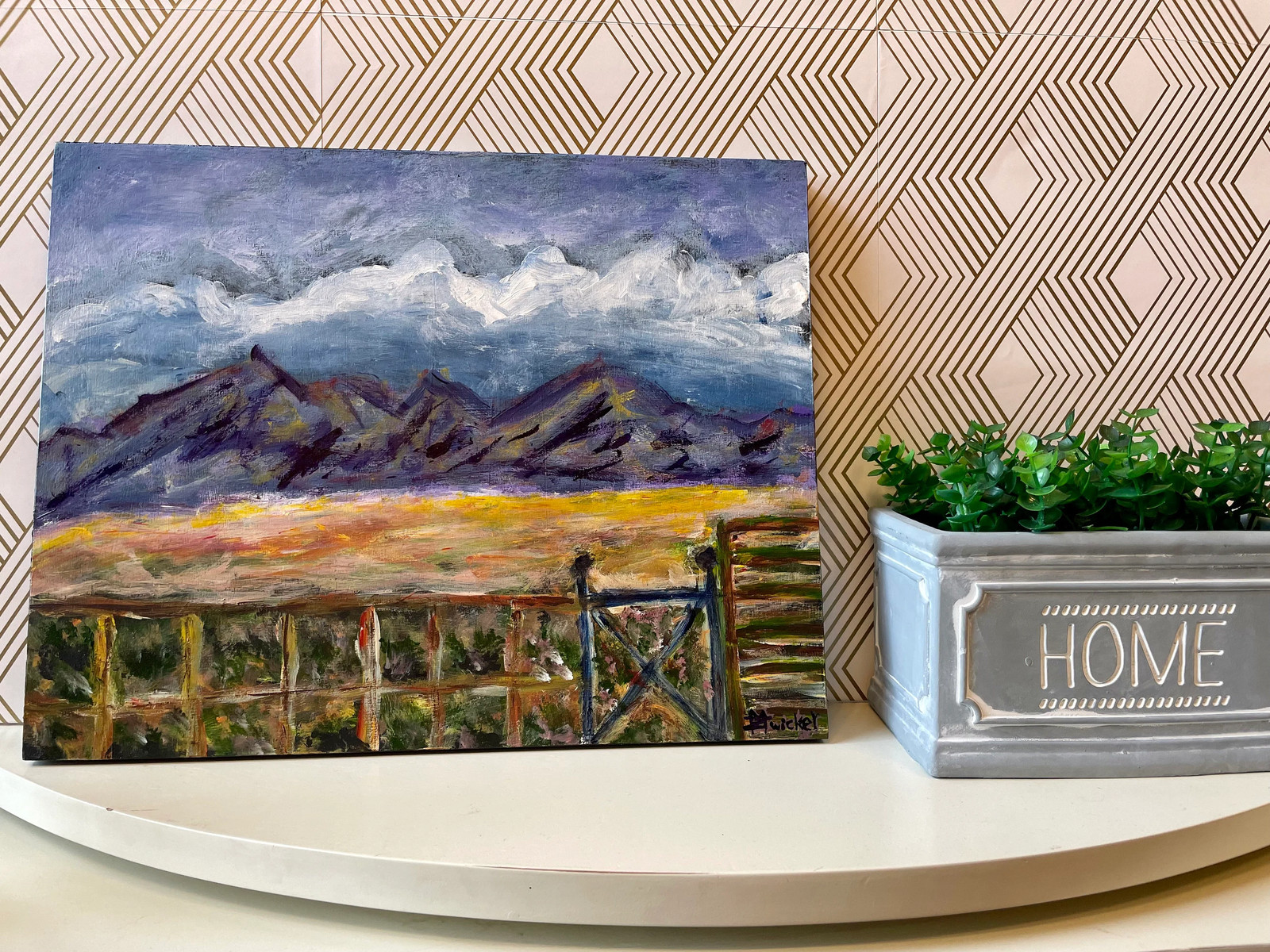 Colorado Front Range Mountain Original Acrylic Painting 11×14 Cradled Wood Art