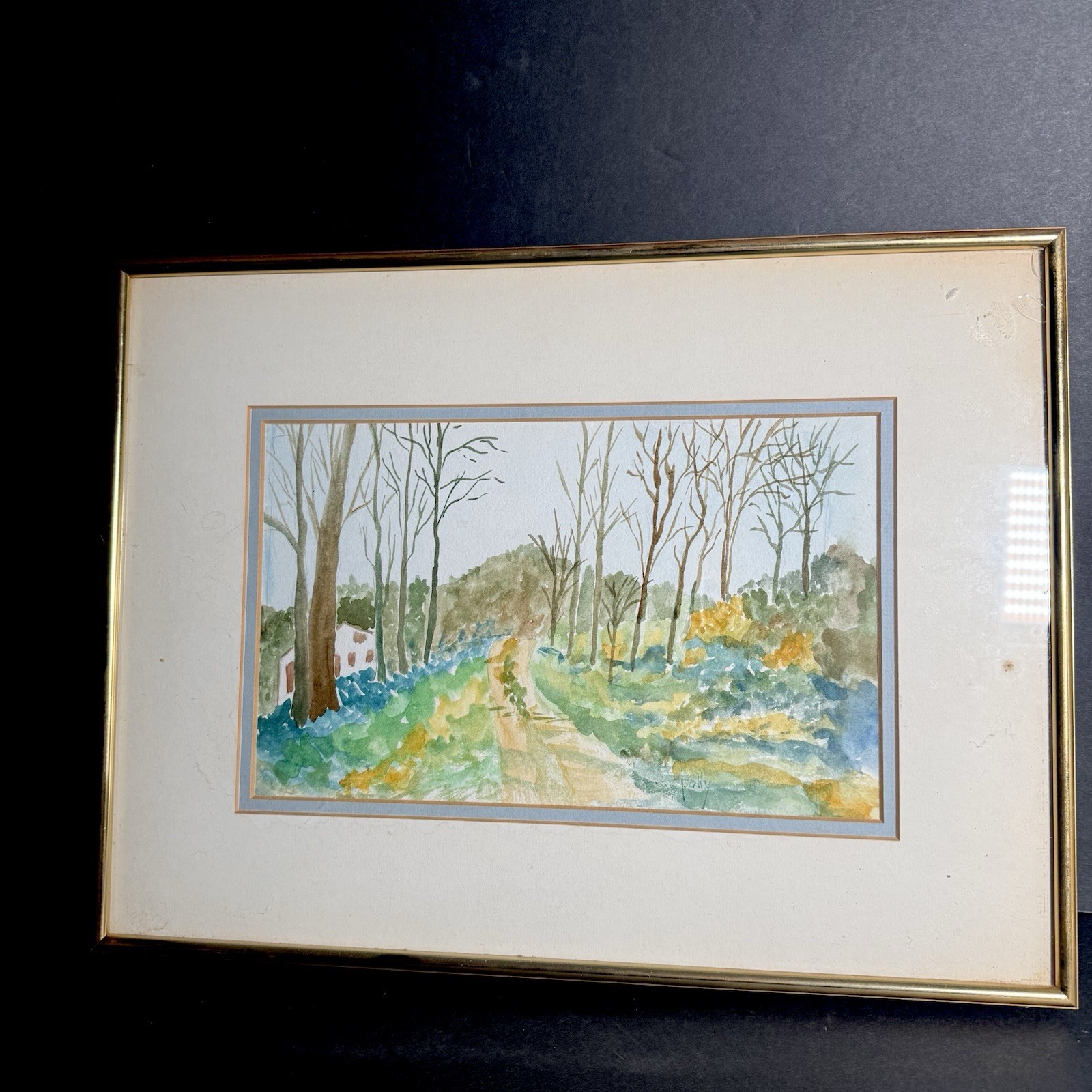 Watercolor Painting Signed Polly Fall In The Hudson Valley Series 11 16×12 Read
