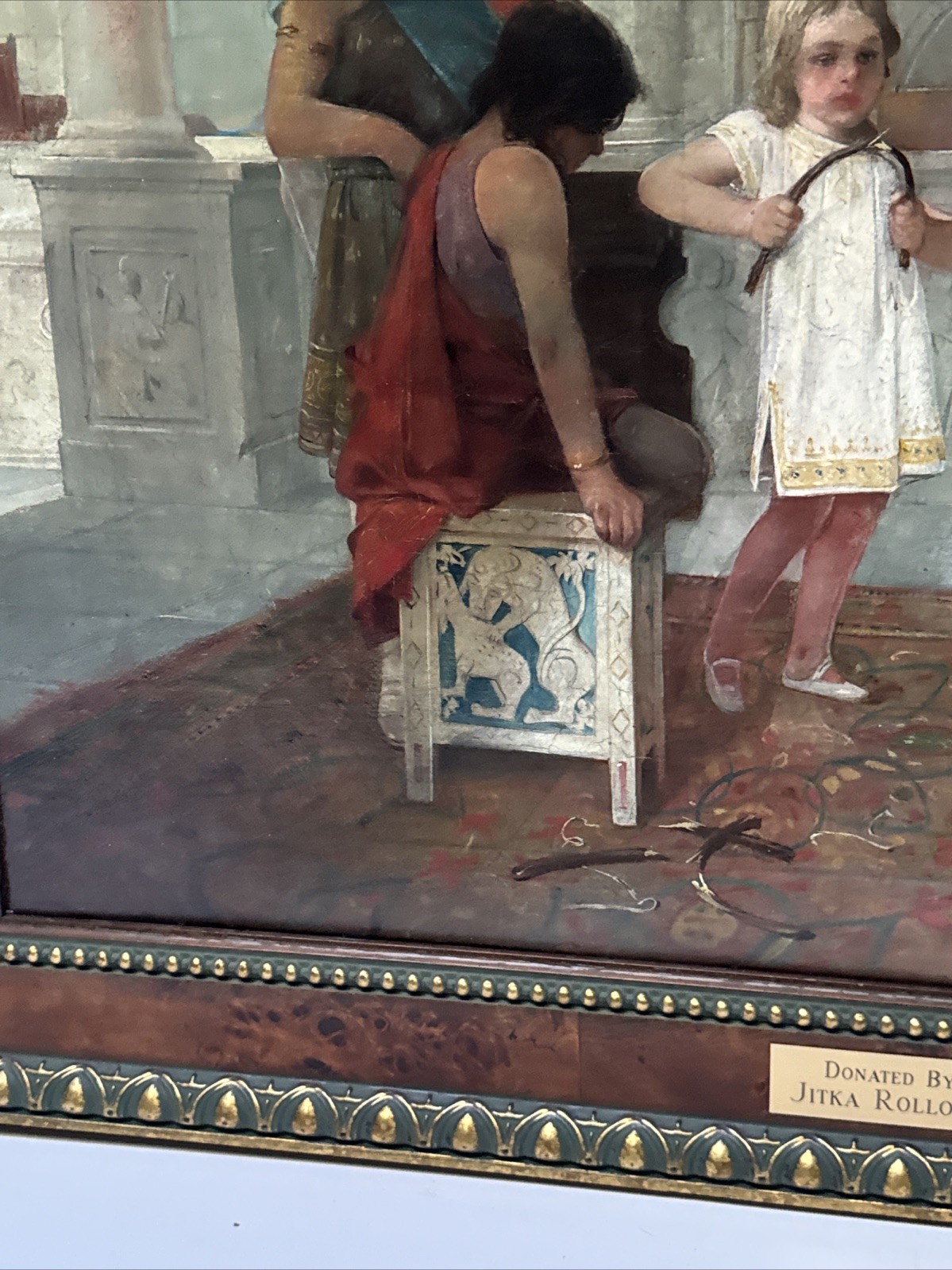 Antique Queen Painting Masterful 19th Century Iconic Interior Oil 1880 Portrait