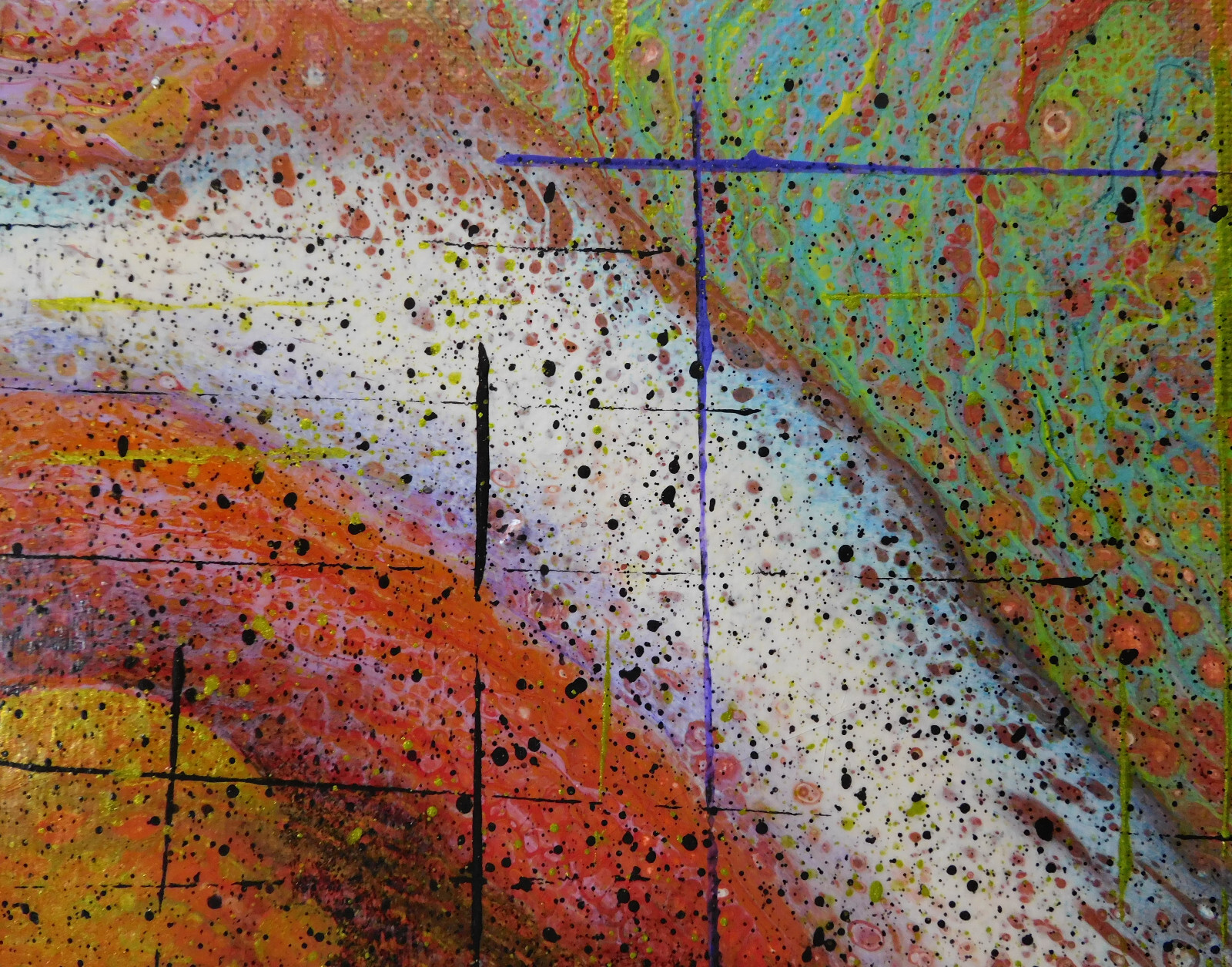 Abstract Painting Planets Outer Space Galaxy Original Art by Rain Crow