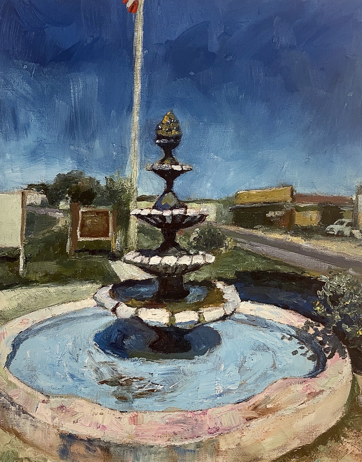 Truth or Consequences New Mexico Fountain Art Print Southwest Wall Art Decor