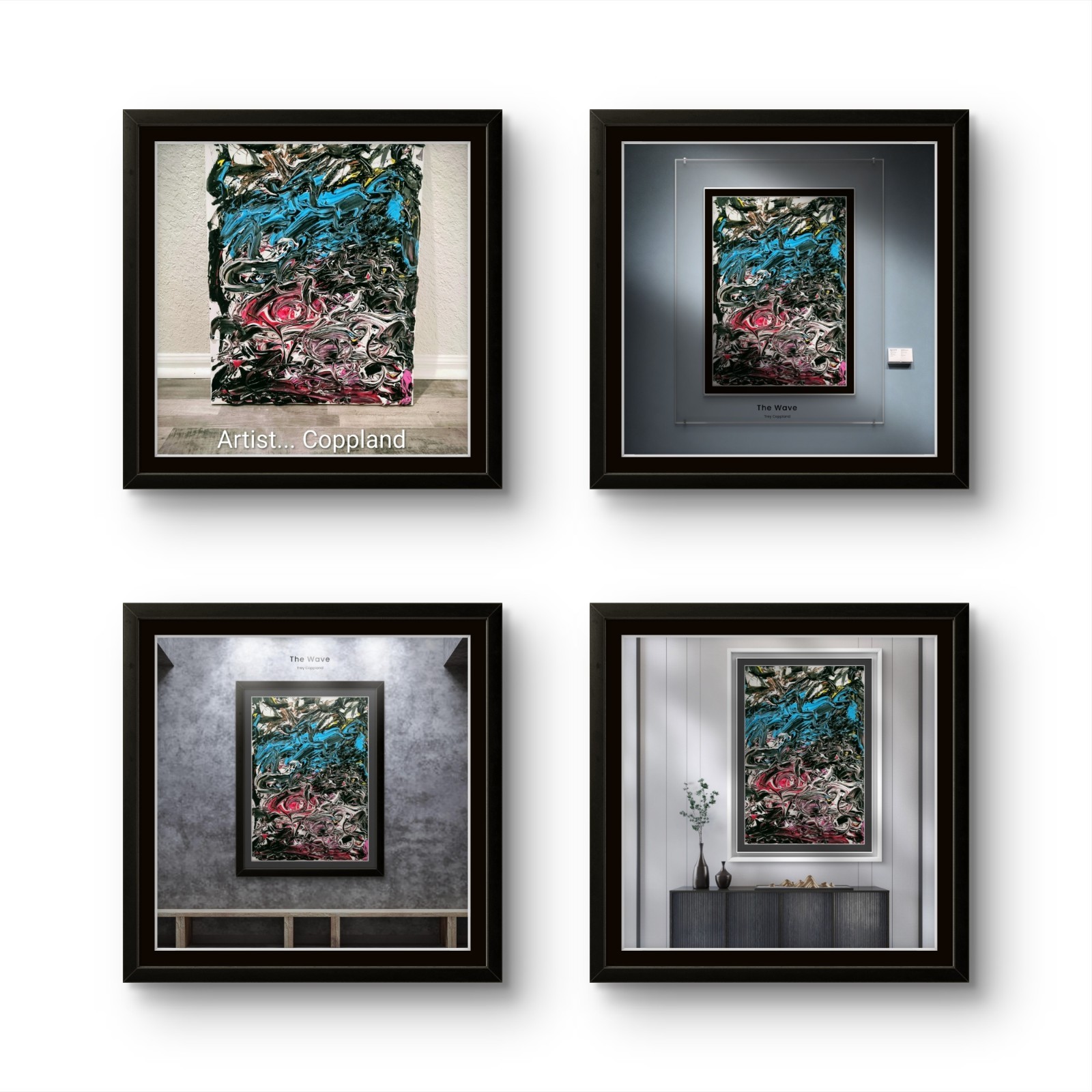 Trey Coppland, The Wave Abstract Acrylic Painting, 18+24 in, 2026, Signed
