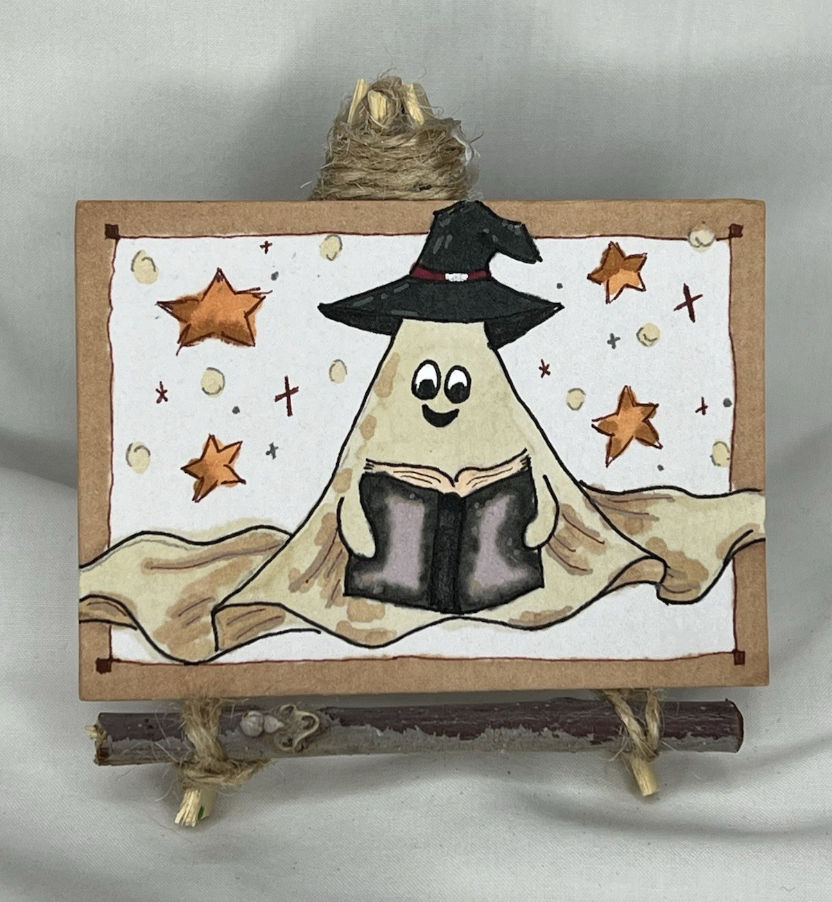ACEO “Bed time stories” Ghost Alcohol Ink Paper Painting Signed 2026 OOAK