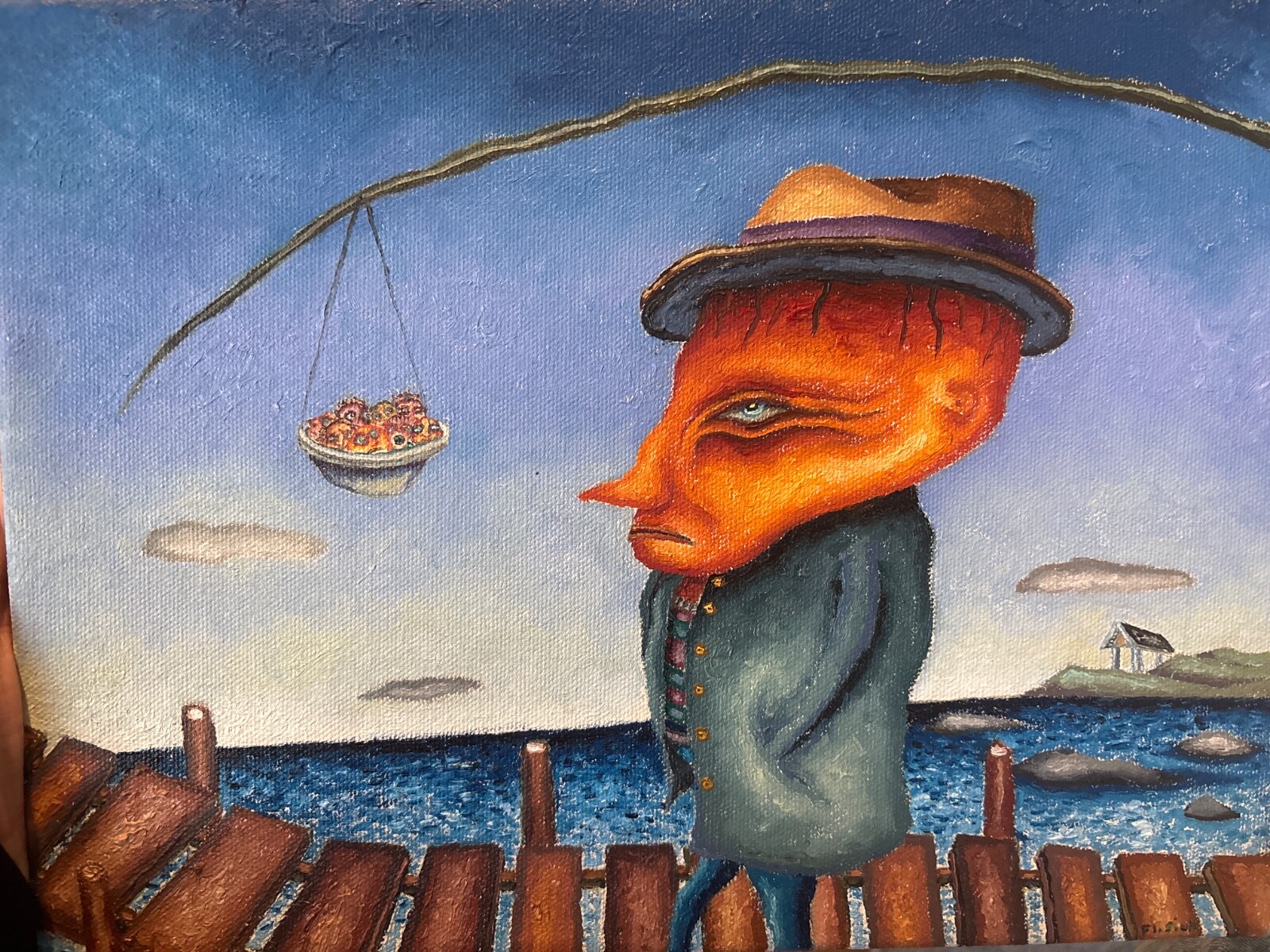 Marcel Flisiuk “Following the Lost Souls” 2007 original oil painting 12×9 signed