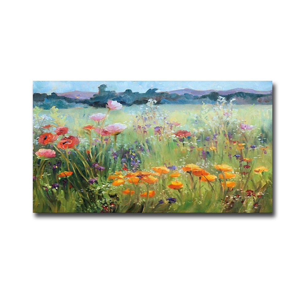 Poppy Field by Barbara Cleary Gallery-Wrapped Canvas Giclee Art (18 in x 36 in)